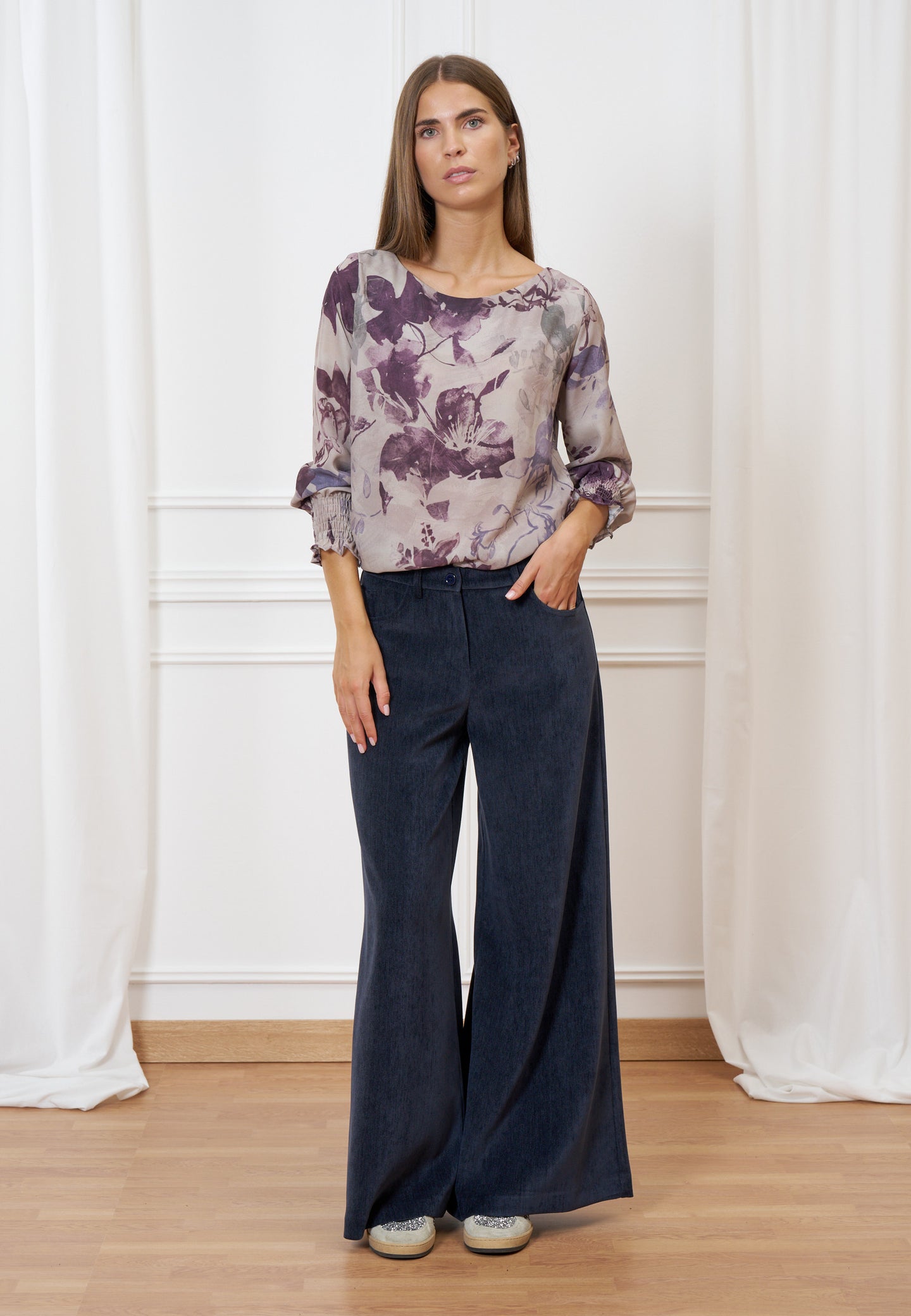 Pantalone ampio in velluto