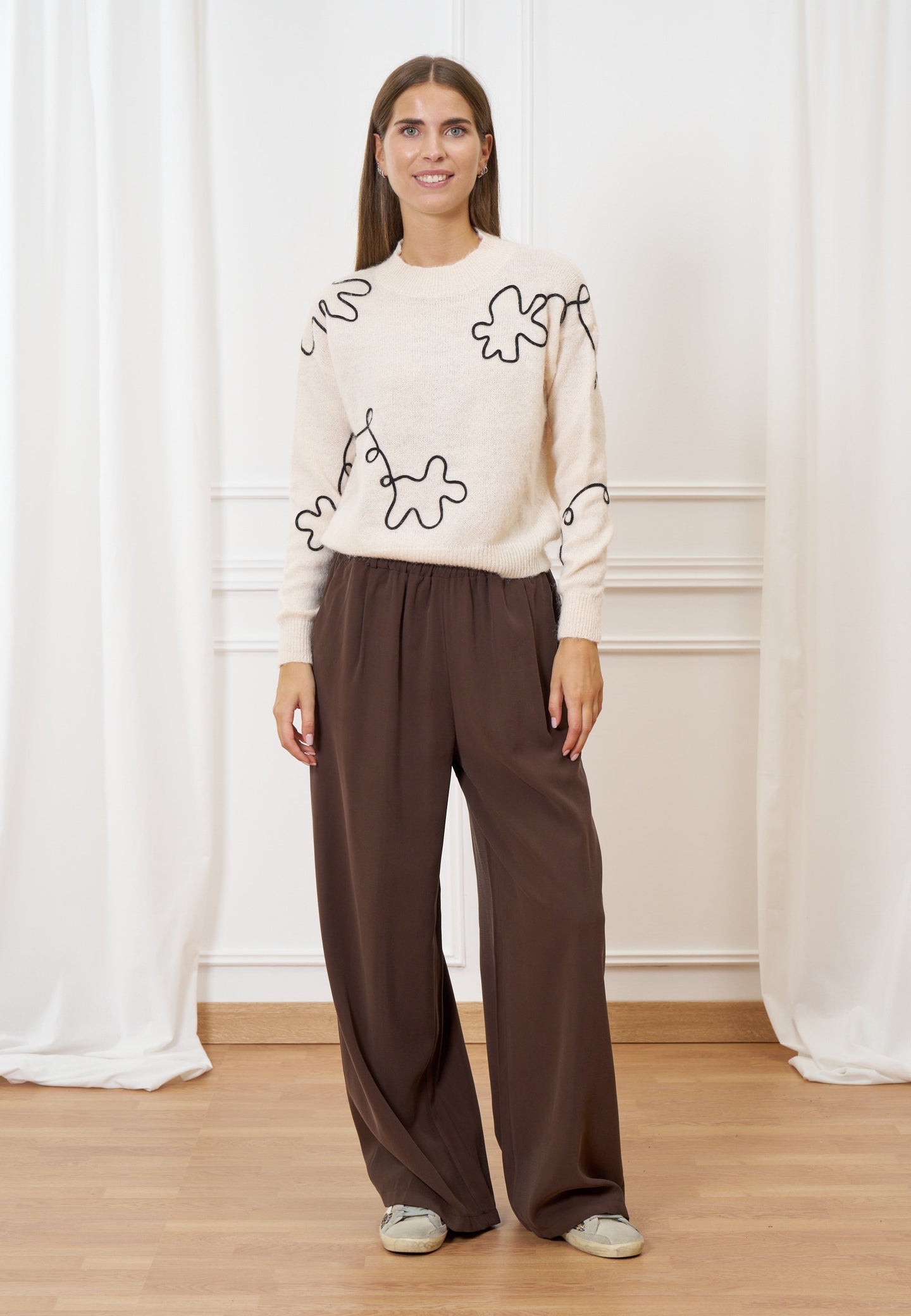 Pantalone ampio mano pesca