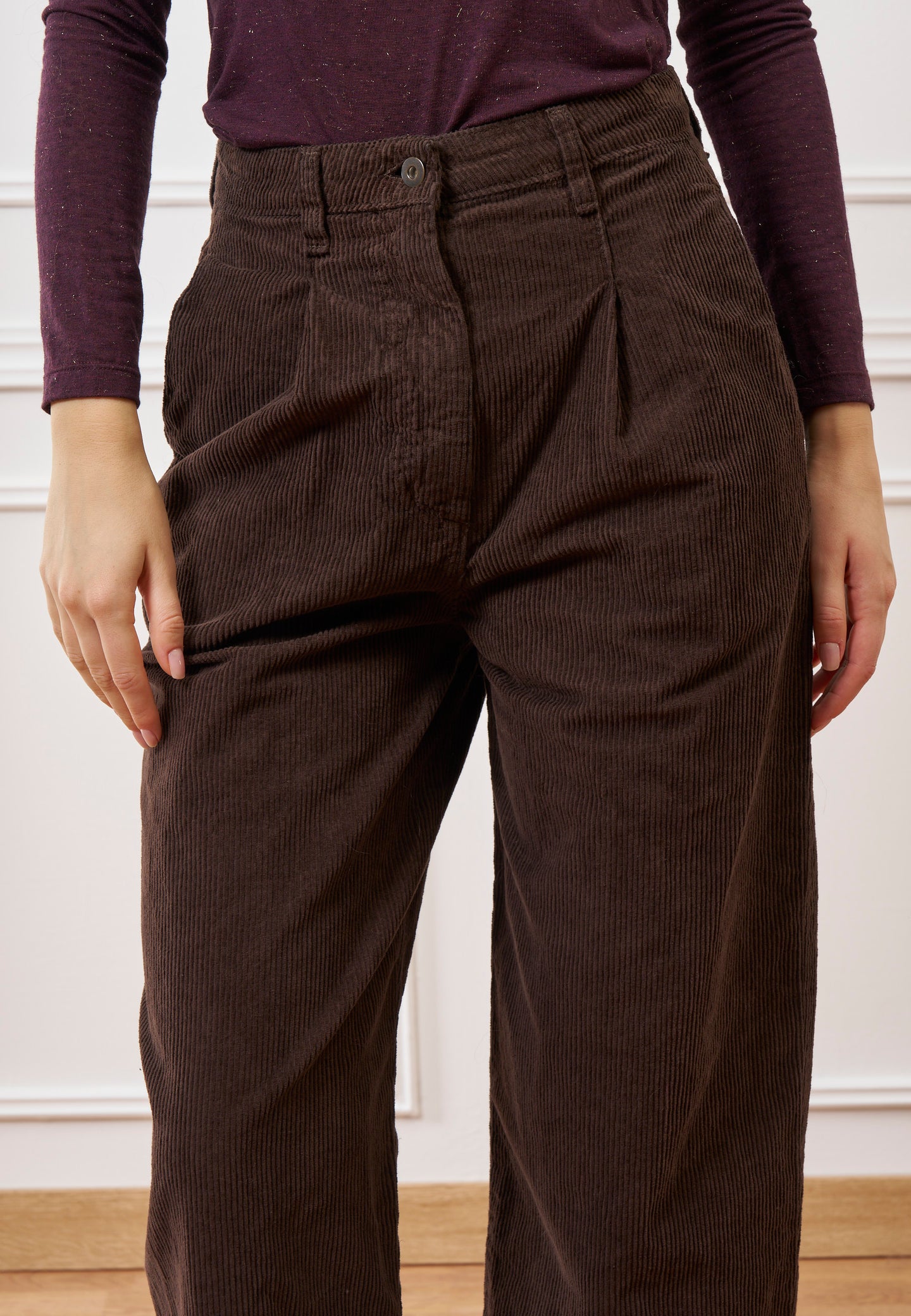 Pantalone balloon in velluto a coste