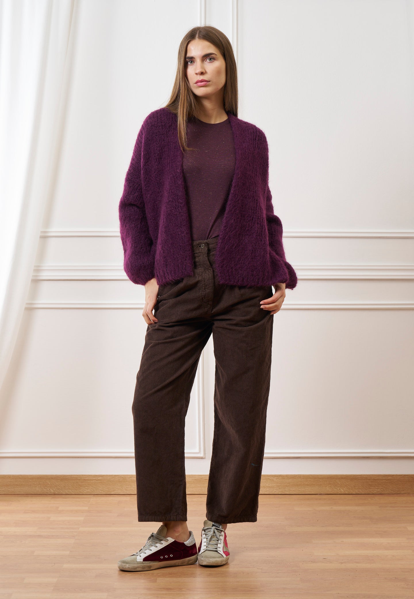 Pantalone balloon in velluto a coste