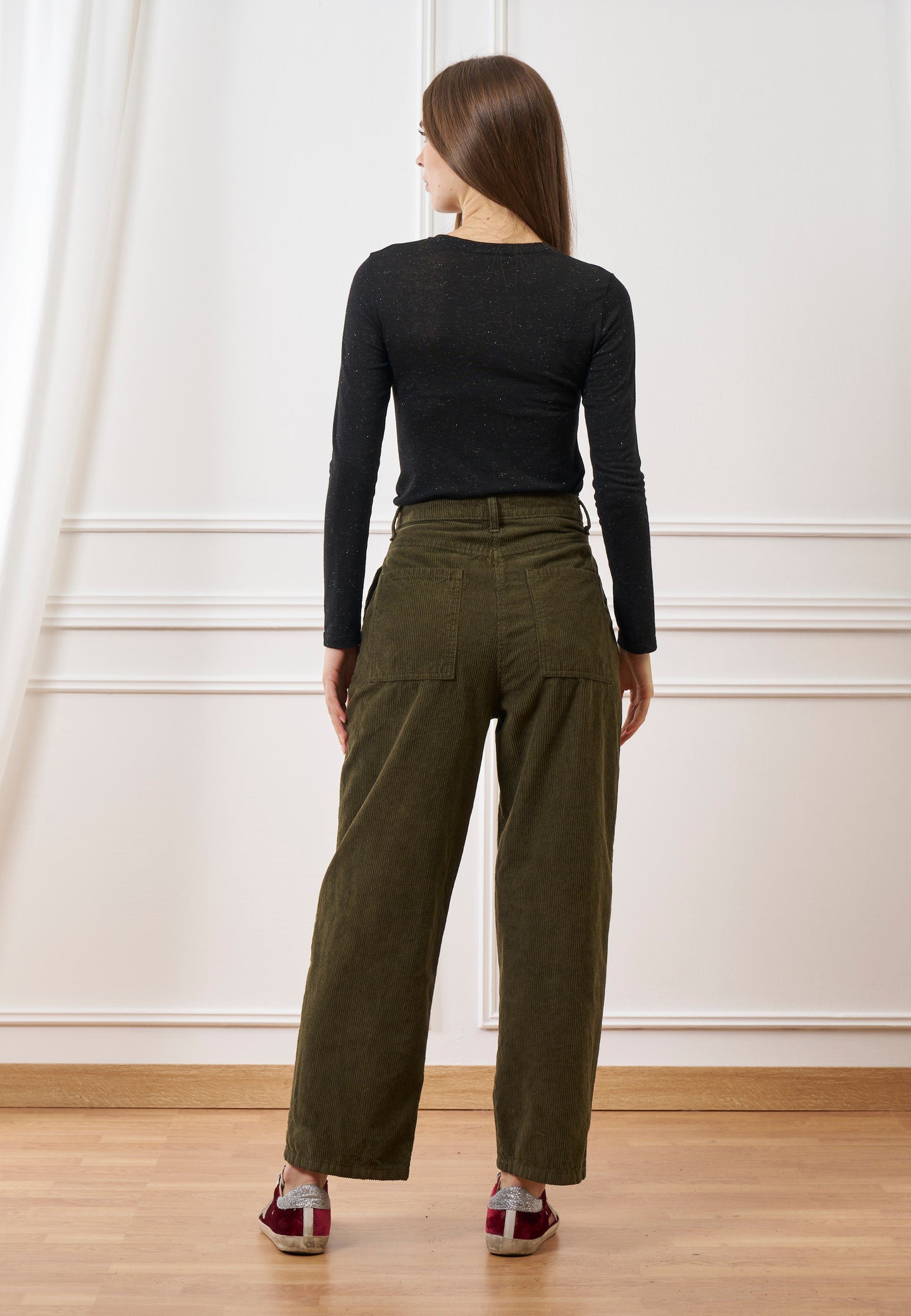 Pantalone balloon in velluto a coste