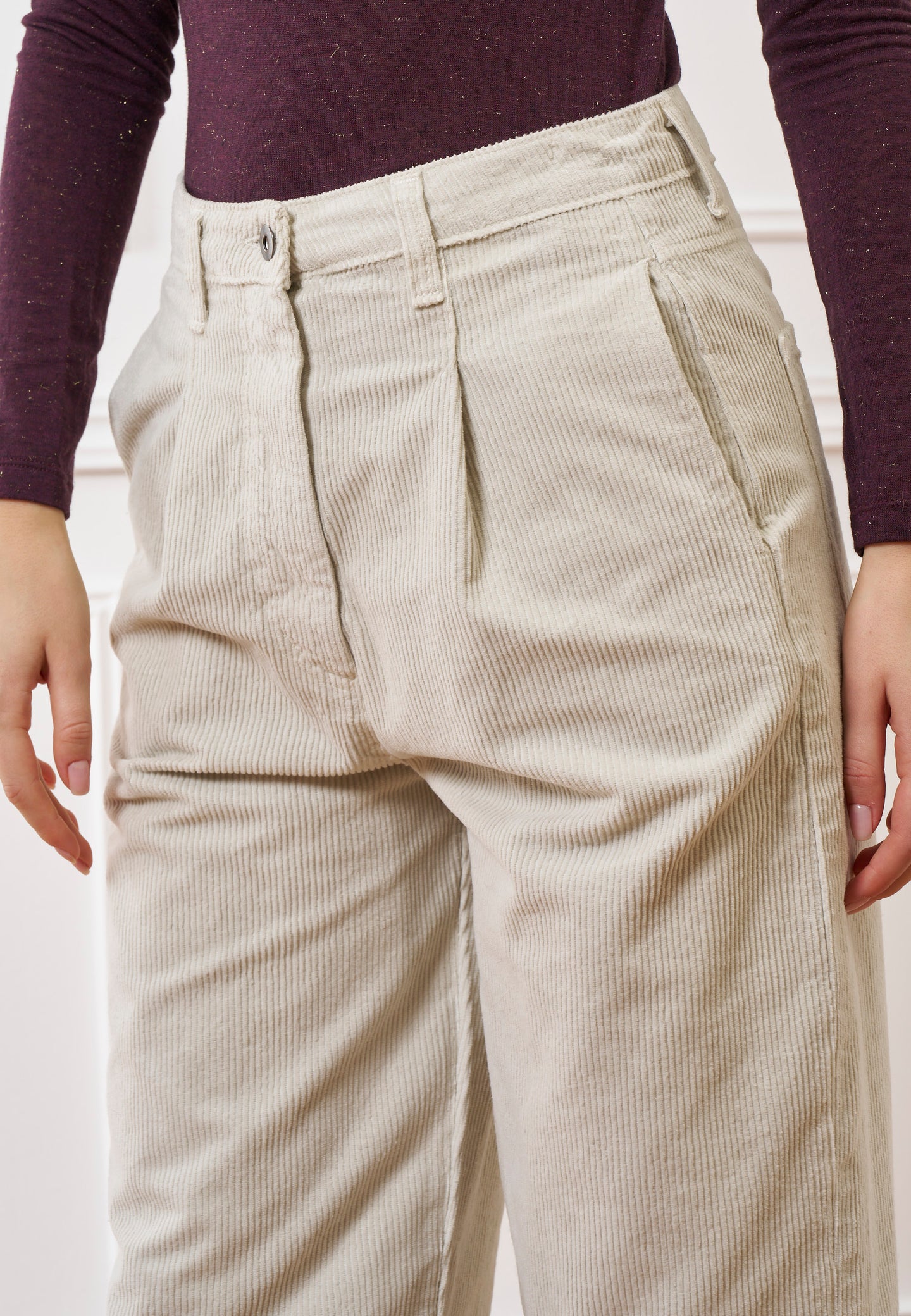 Pantalone balloon in velluto a coste