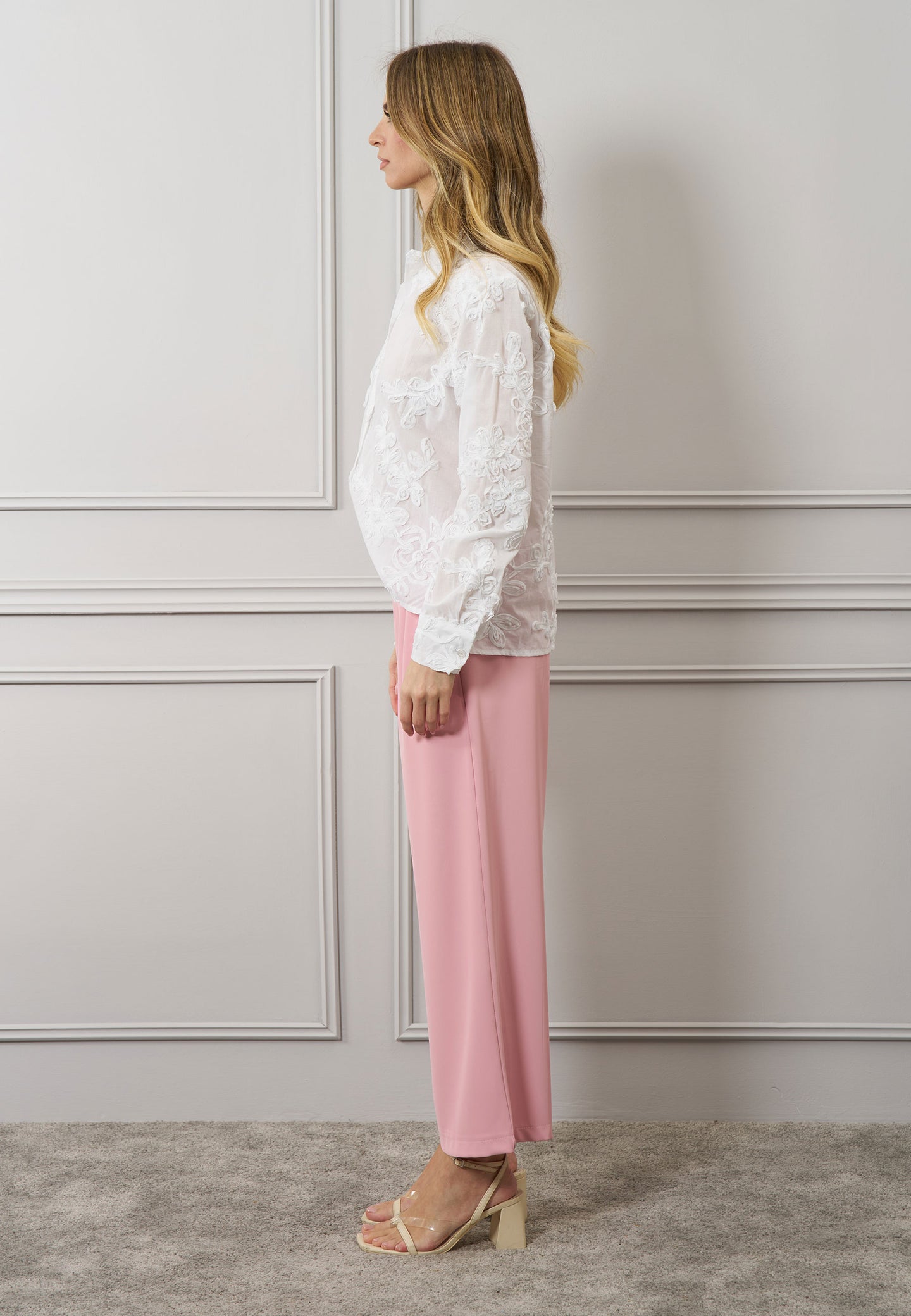 Pantalone crop elastico vita