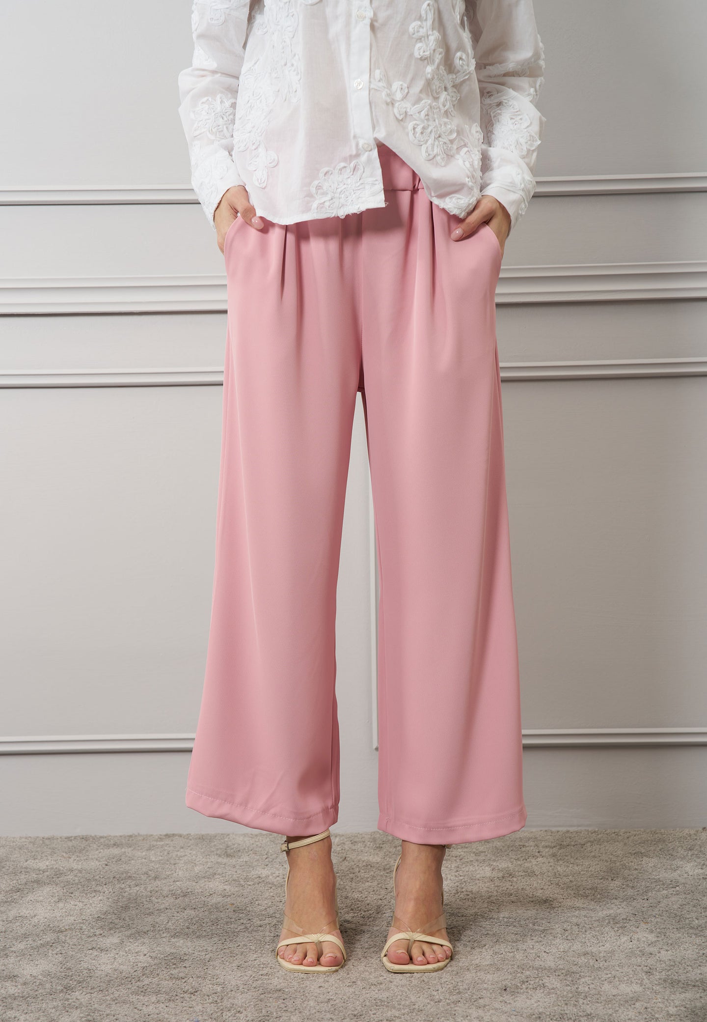 Pantalone crop elastico vita