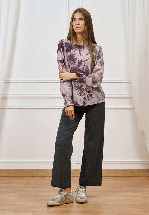 Pantalone cropped in punto roma