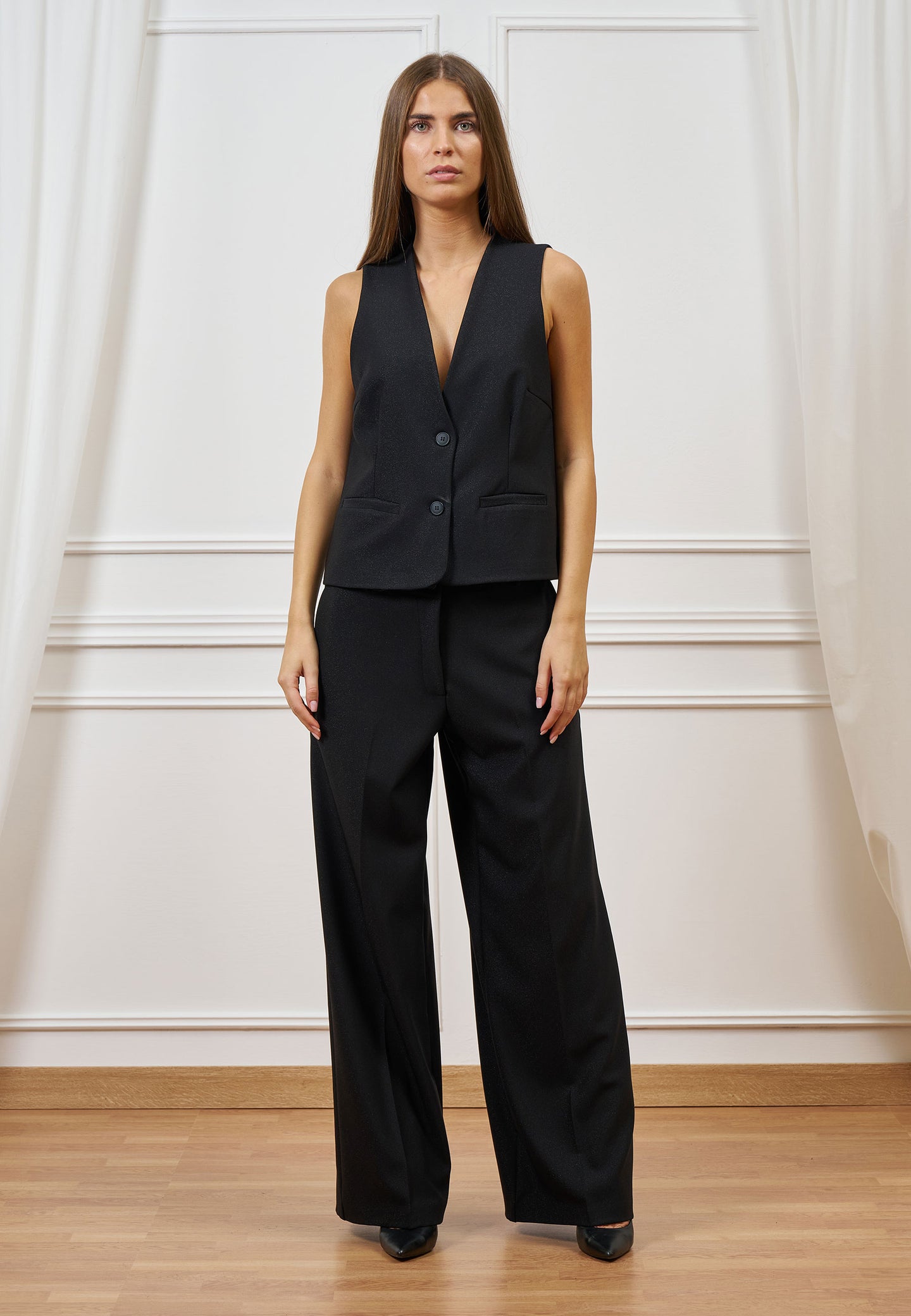 Pantalone dritto con lurex