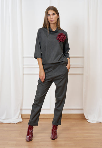 Pantalone dritto con risvolto