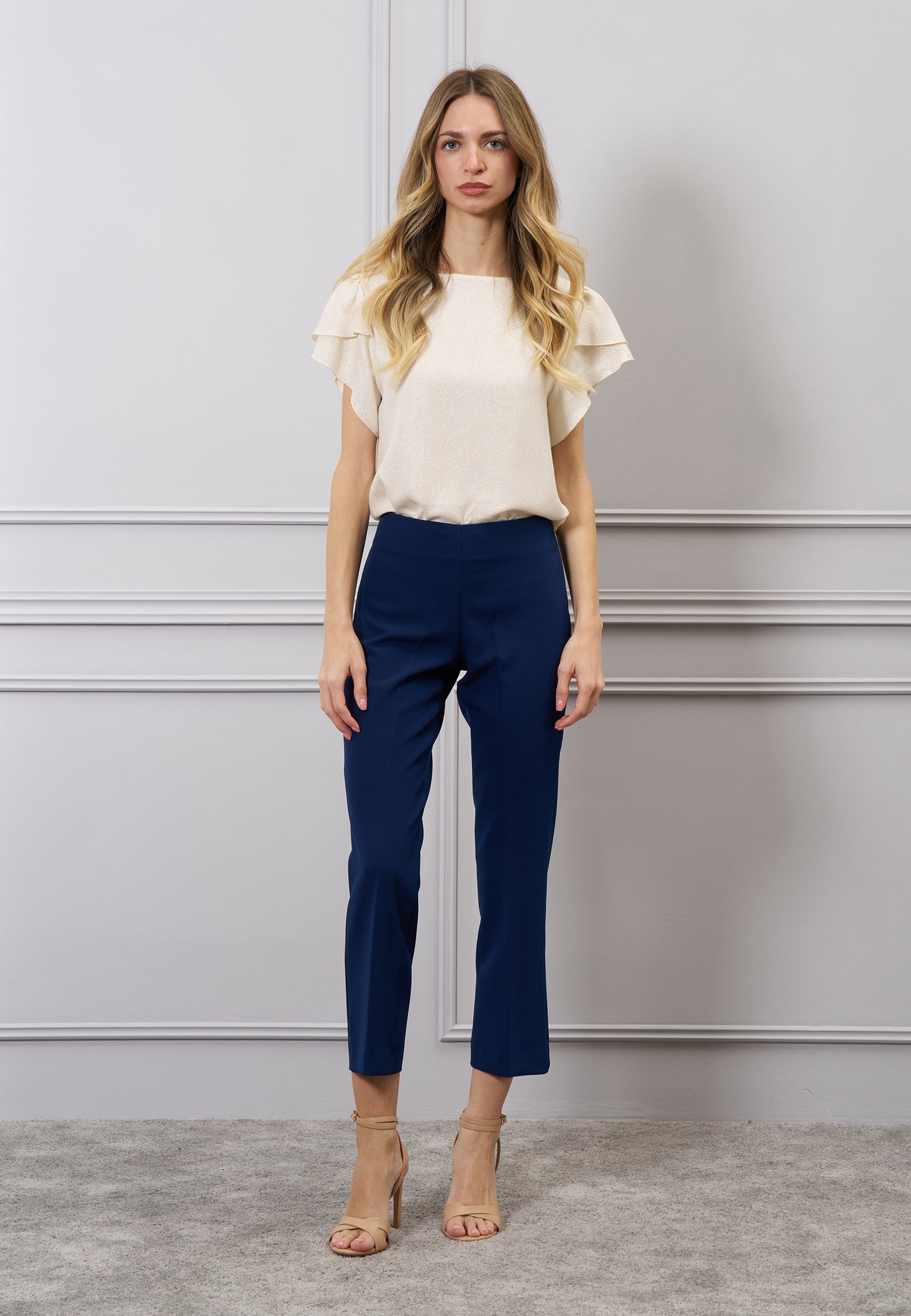 Pantalone dritto zip laterale