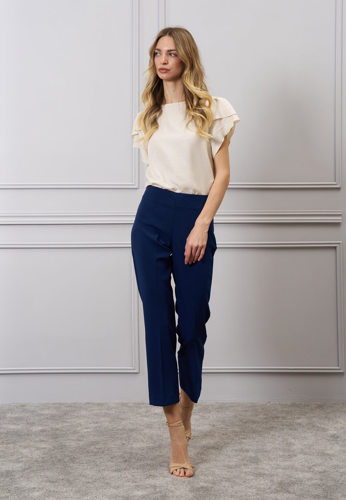 Pantalone dritto zip laterale