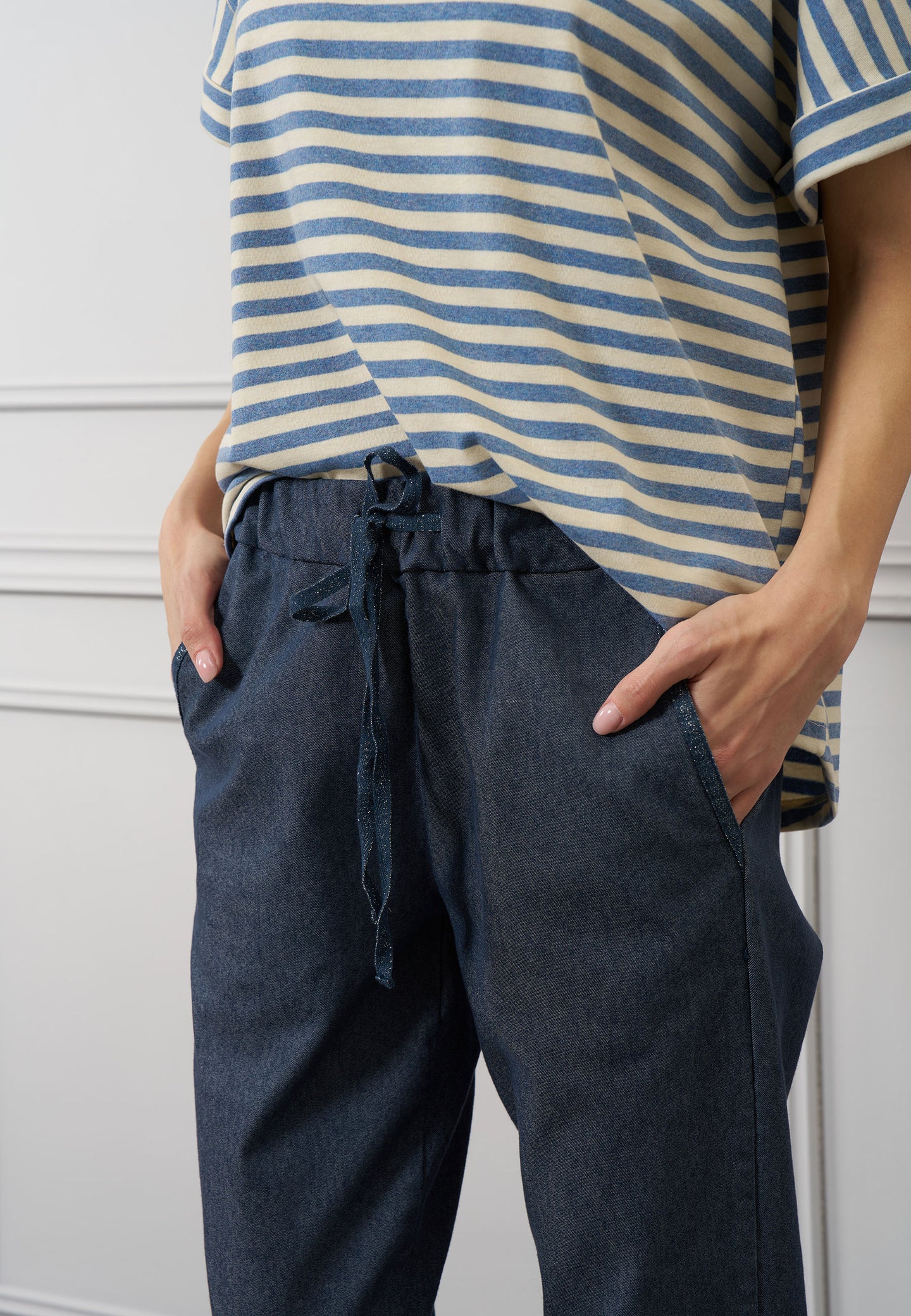 Pantalone effetto denim