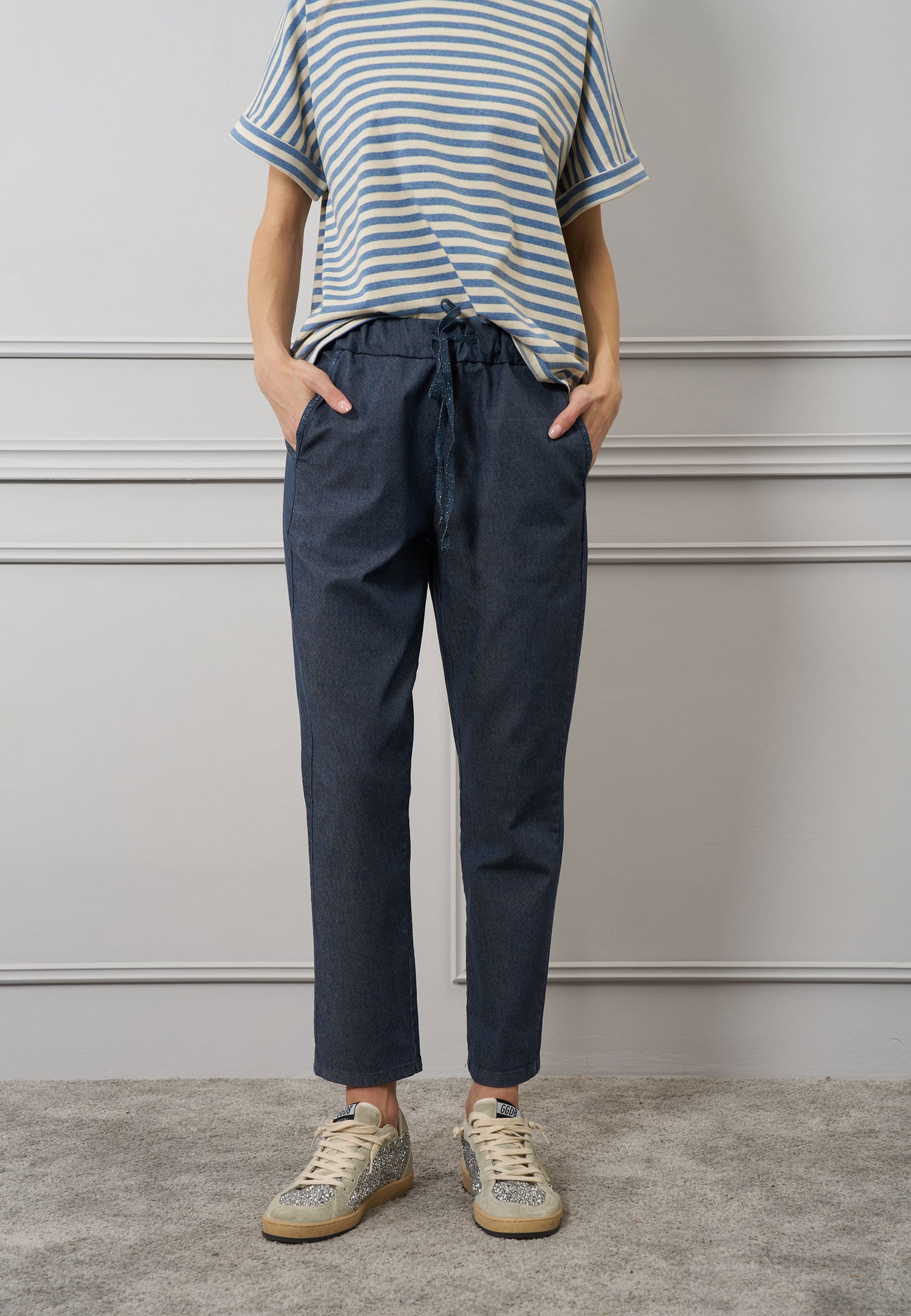 Pantalone effetto denim