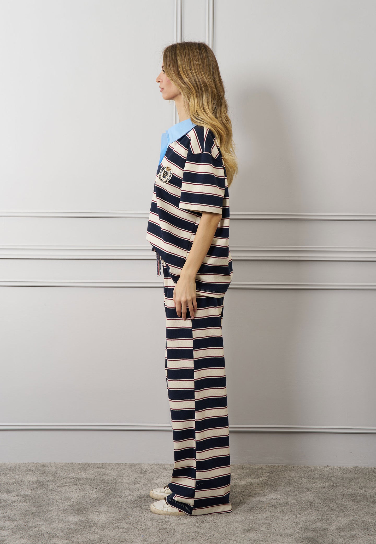 Pantalone jersey a righe
