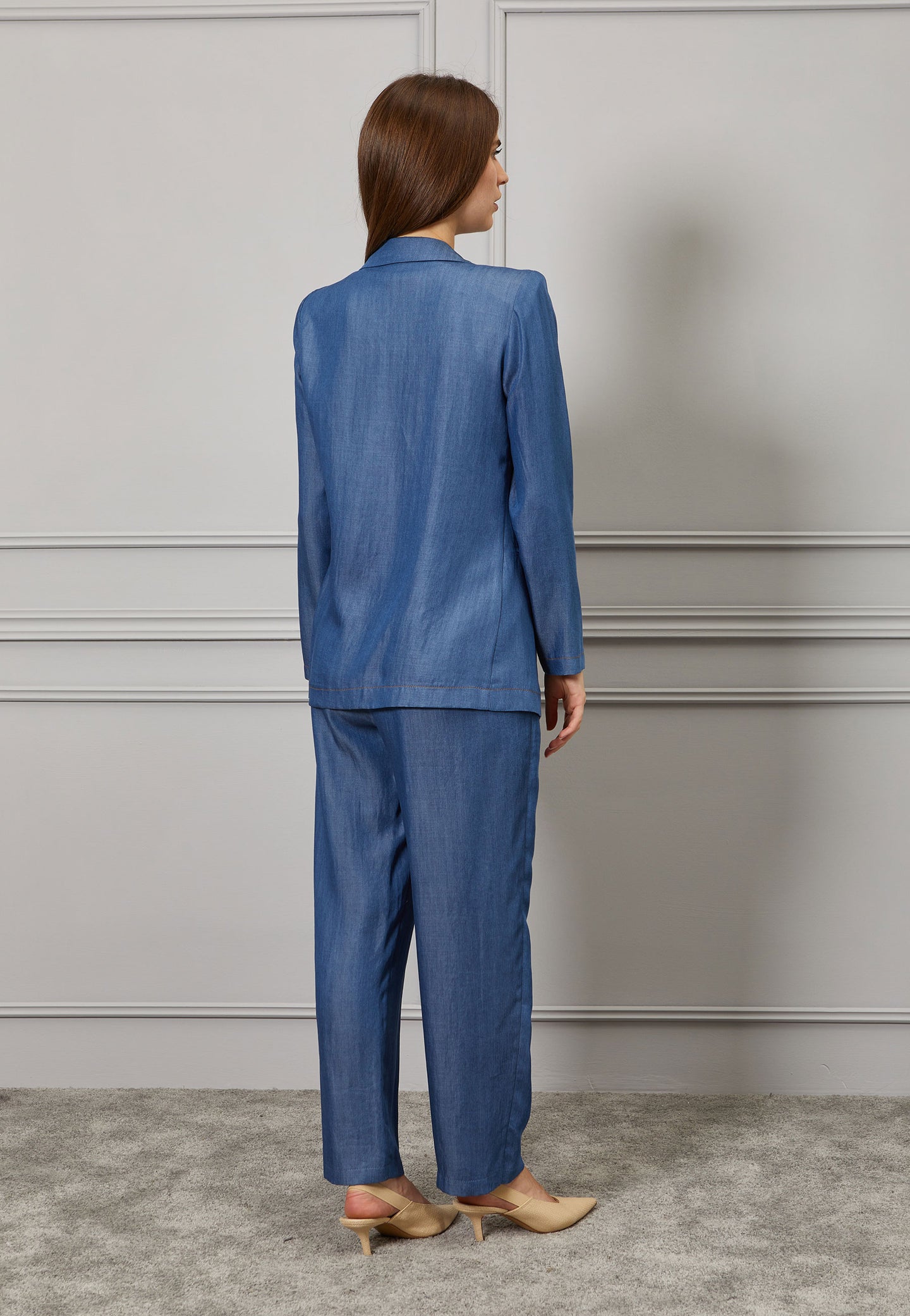 Pantalone jogging chambray