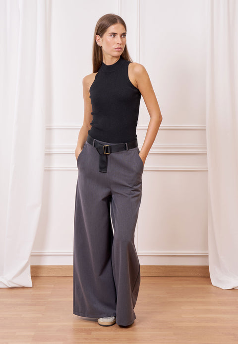 Pantalone melange vita alta