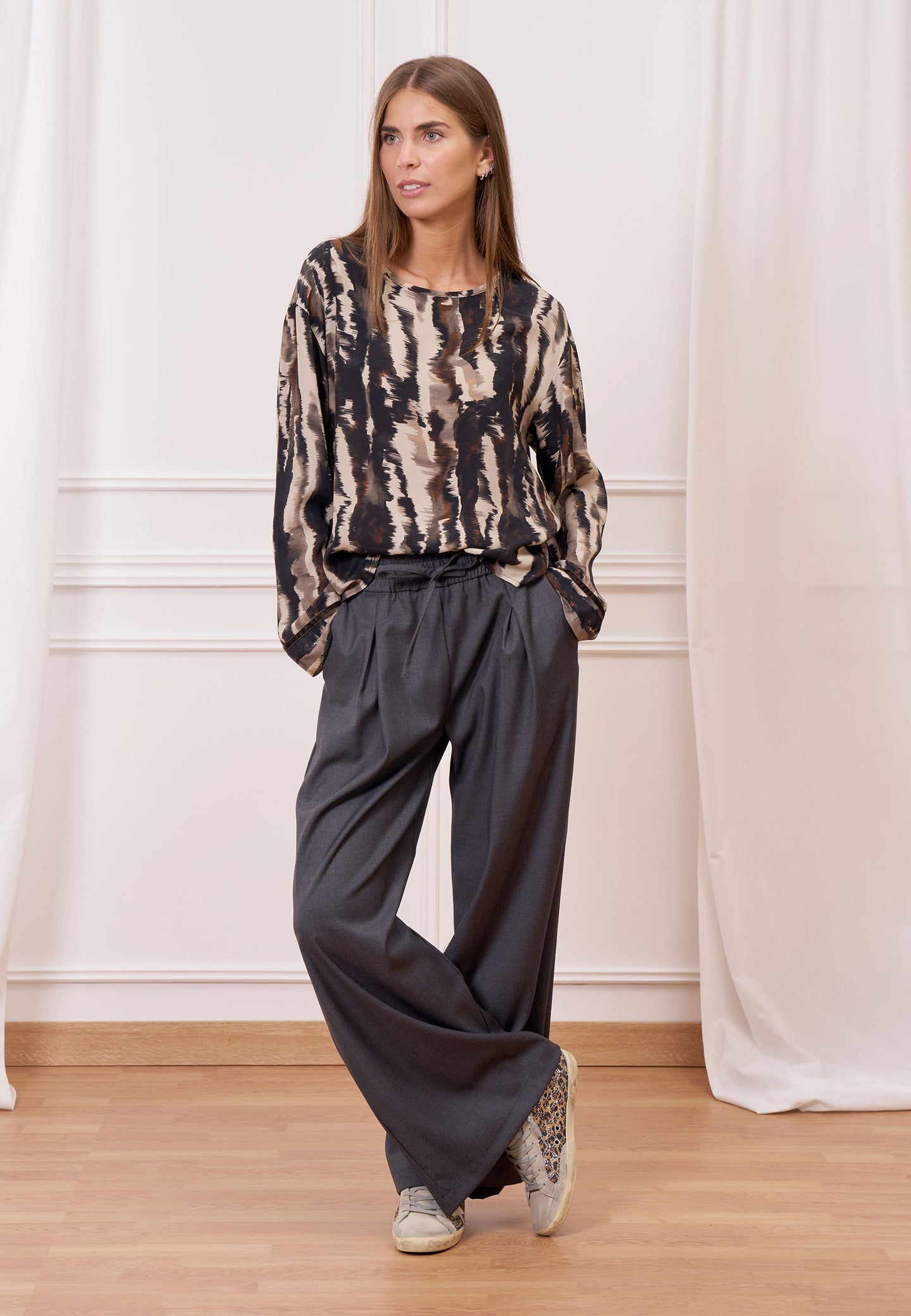 Pantalone palazzo con coulisse
