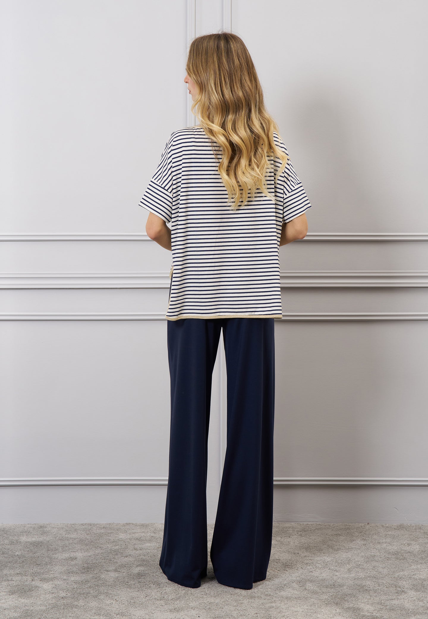 Pantalone palazzo elastico vita