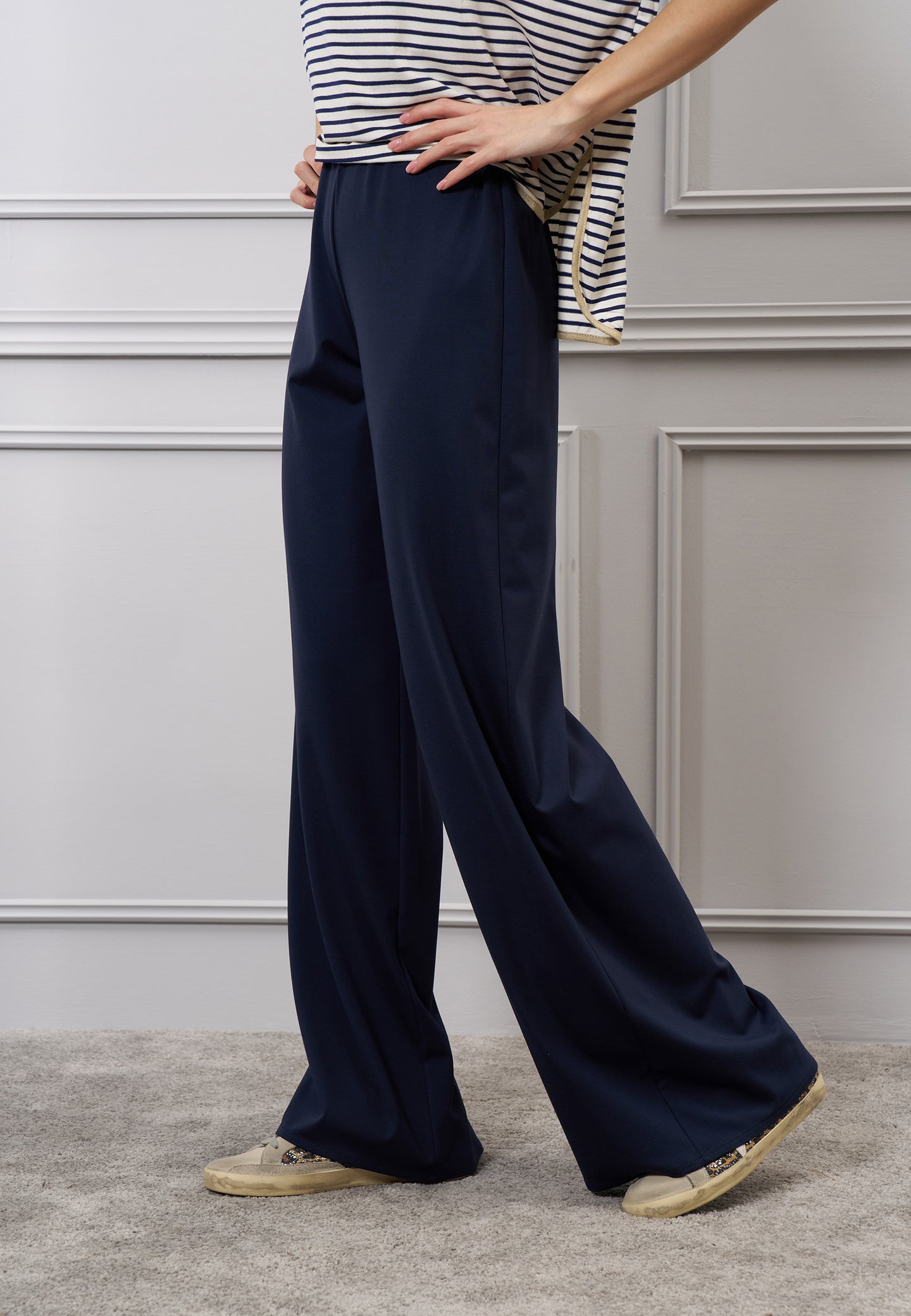 Pantalone palazzo elastico vita