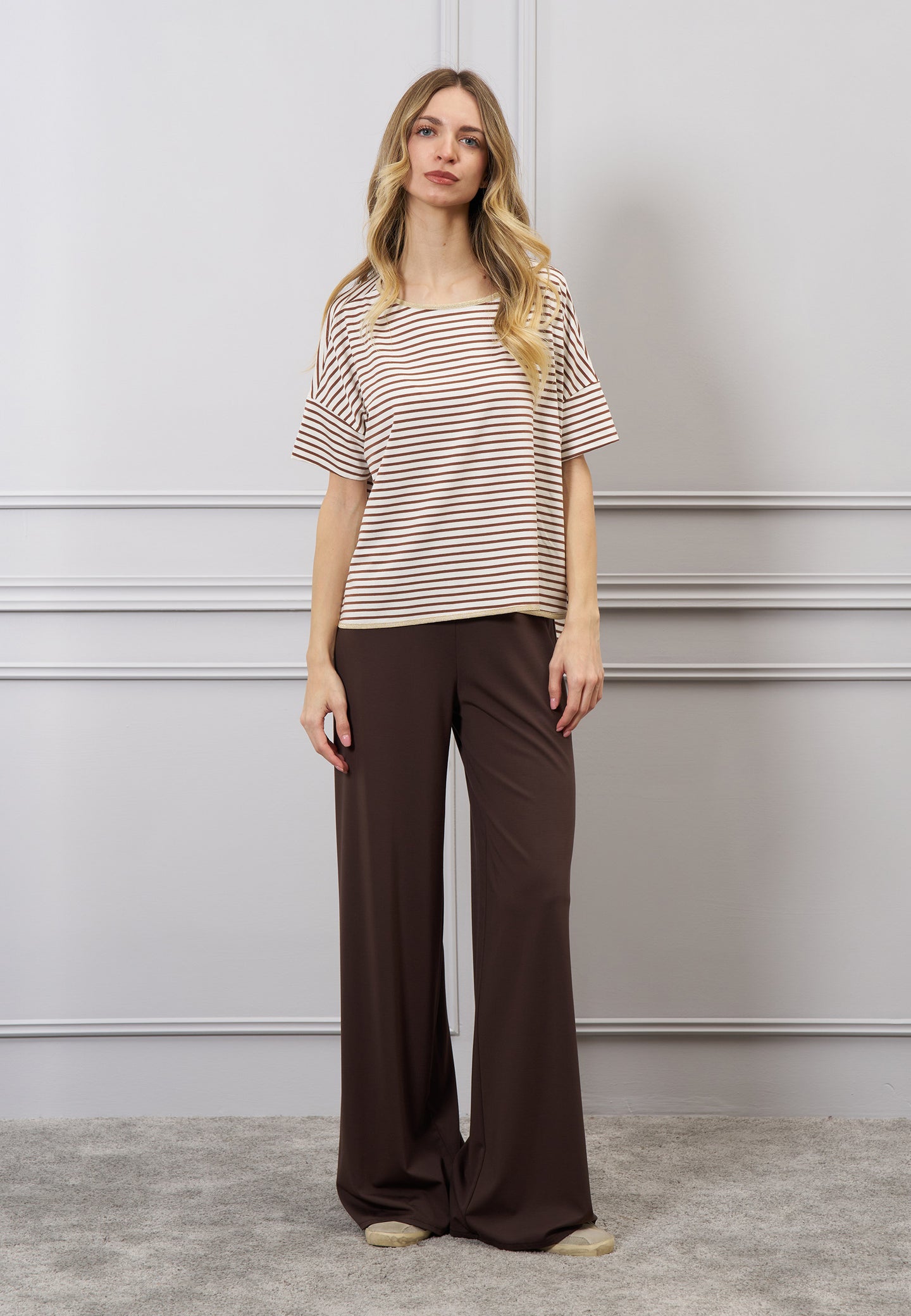 Pantalone palazzo elastico vita