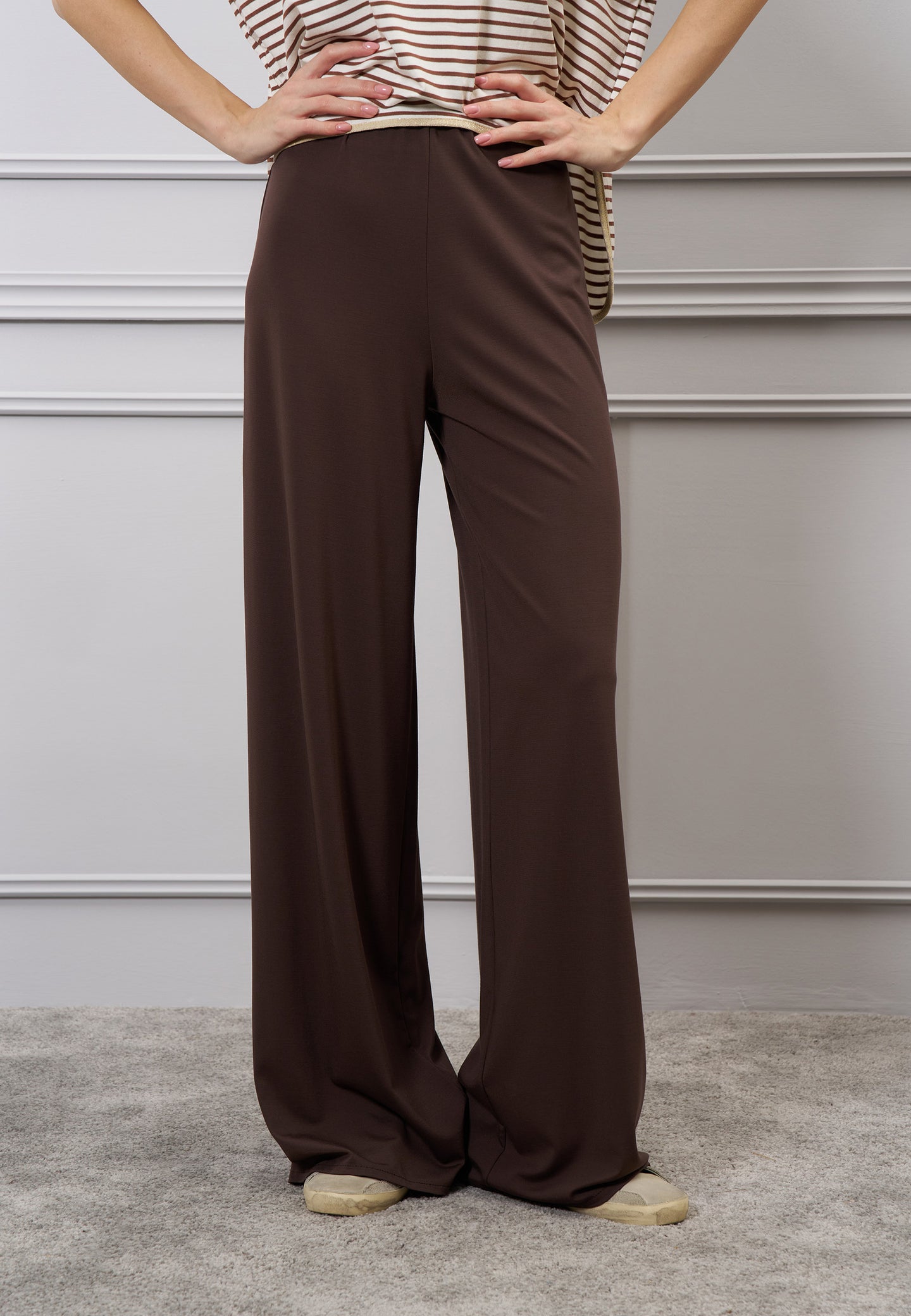 Pantalone palazzo elastico vita