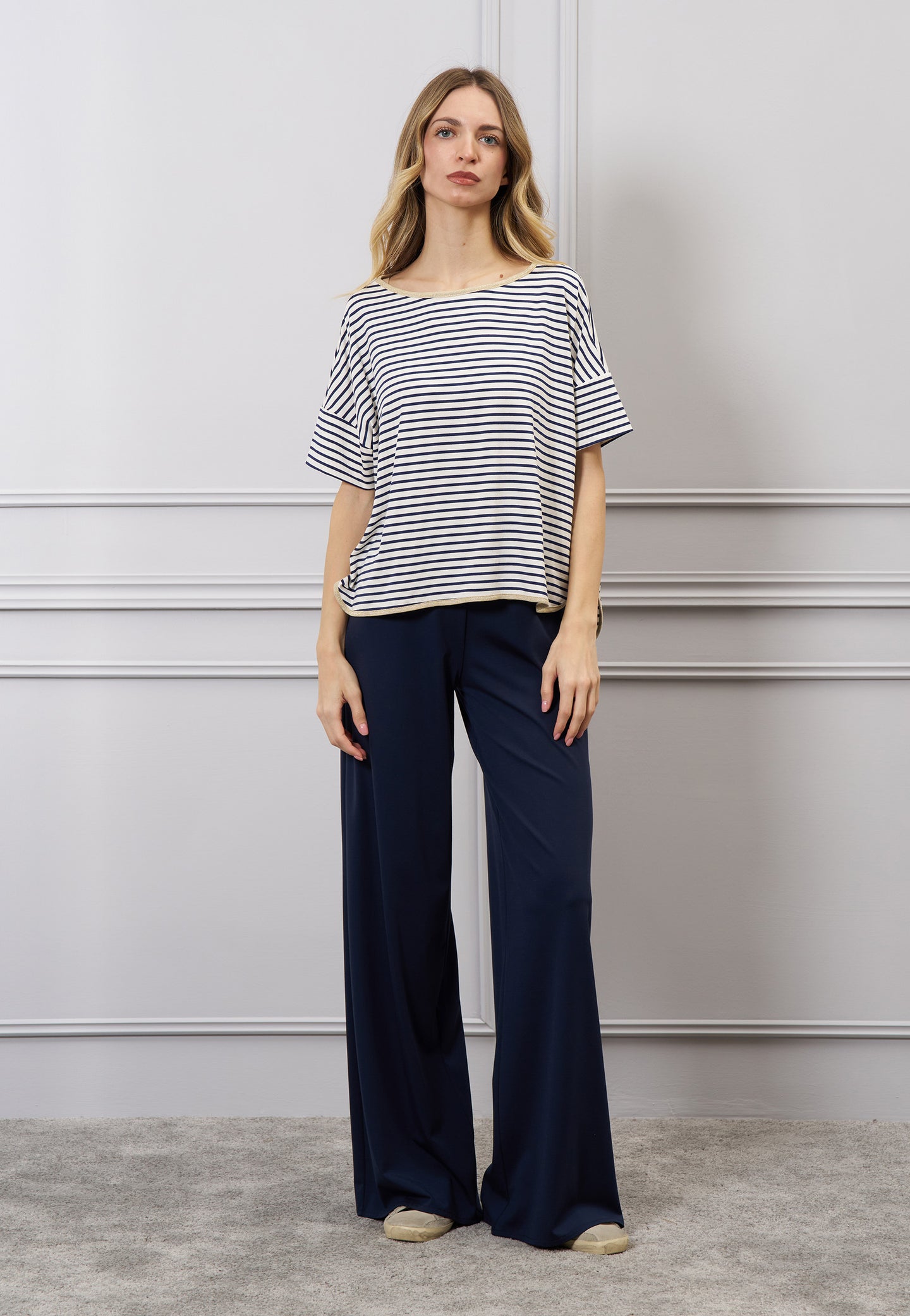 Pantalone palazzo elastico vita