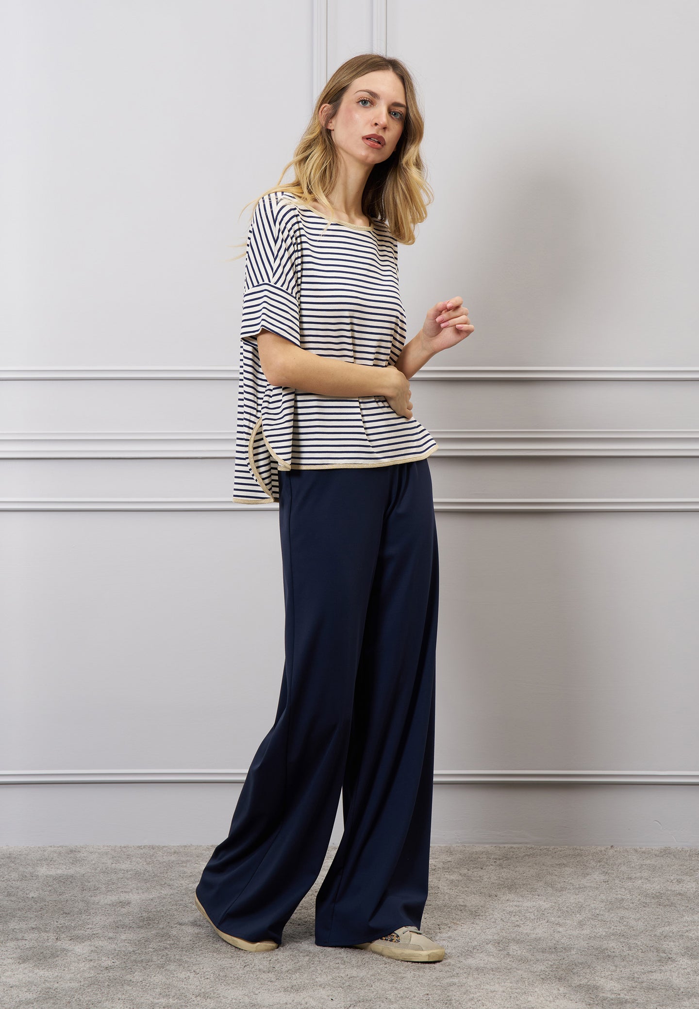Pantalone palazzo elastico vita