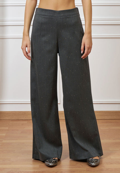Pantalone palazzo gessato lurex