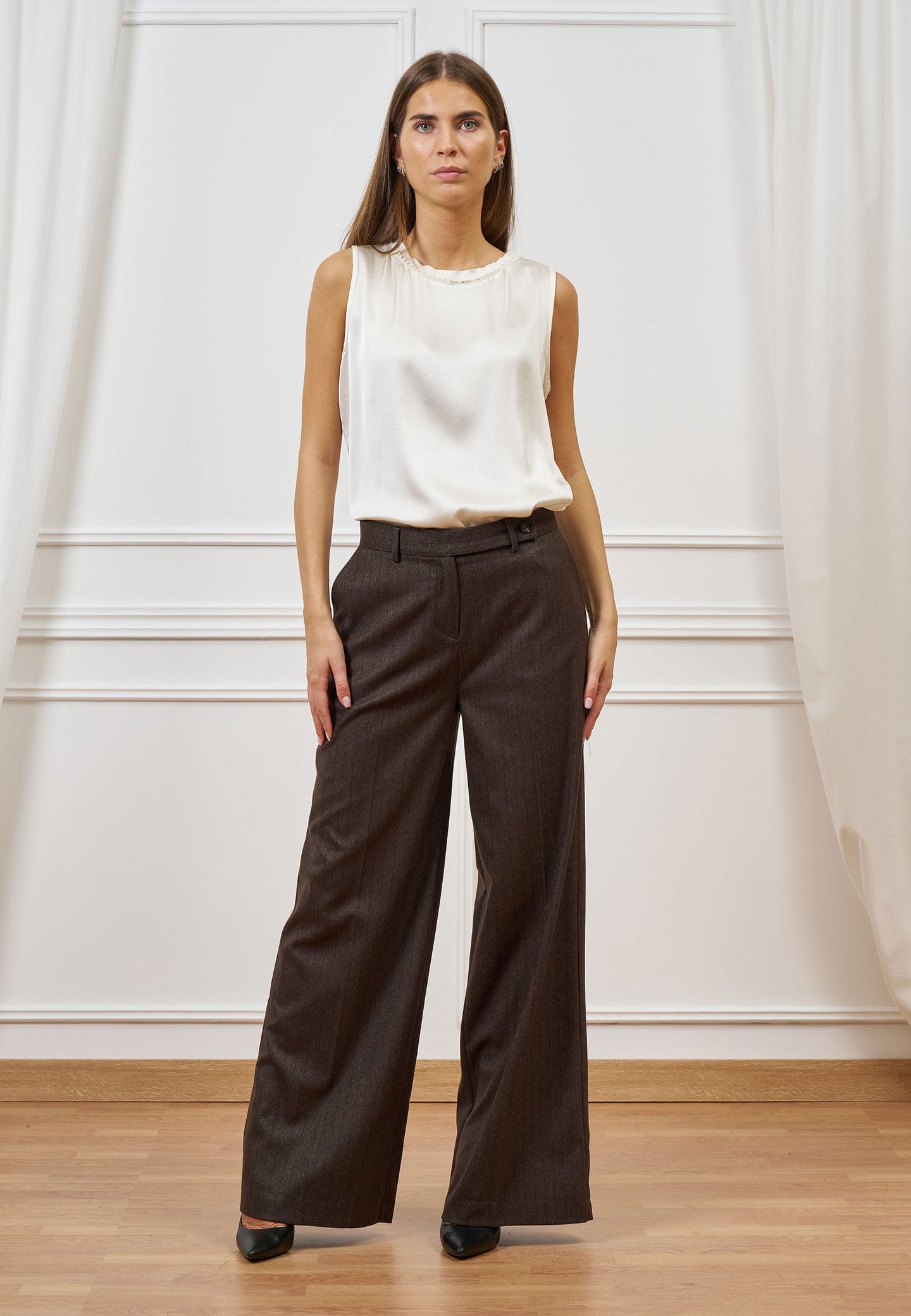 Pantalone palazzo gessato
