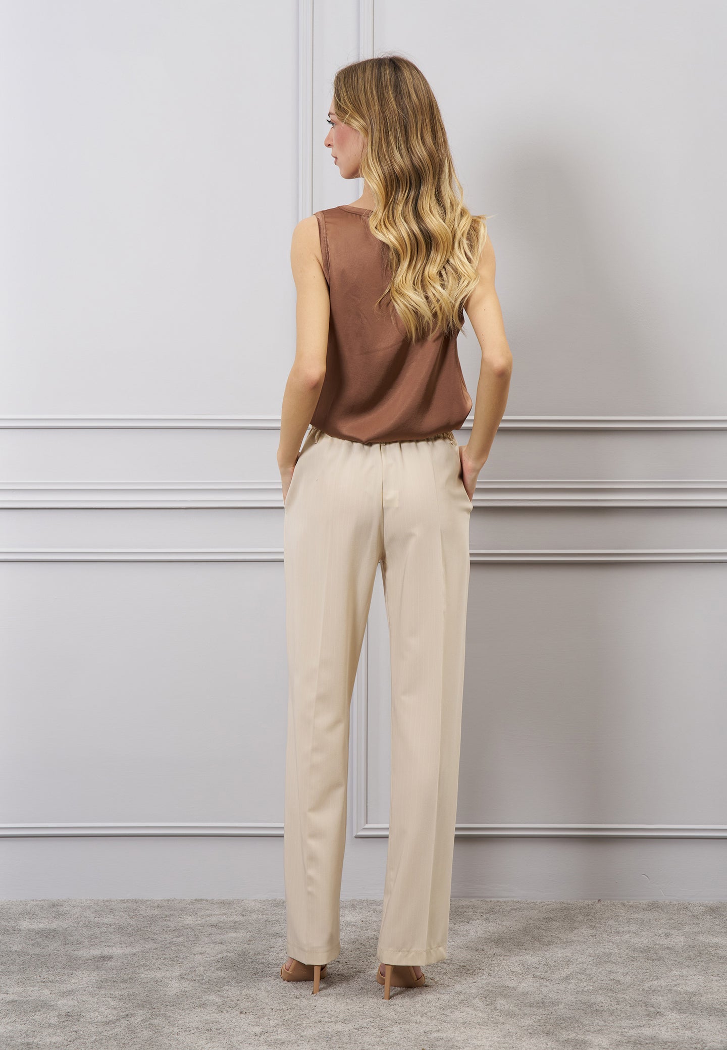 Pantalone palazzo gessato