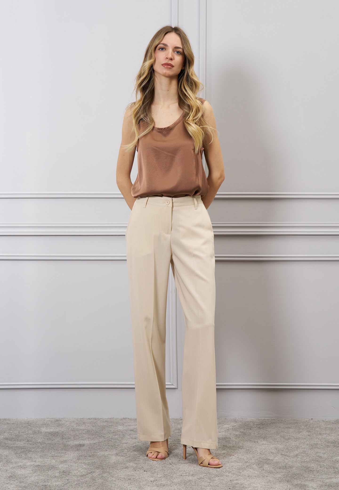 Pantalone palazzo gessato