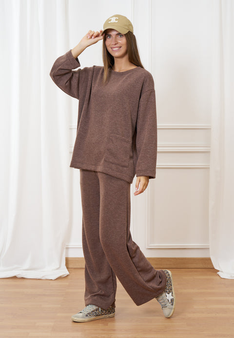 Pantalone palazzo in felpa