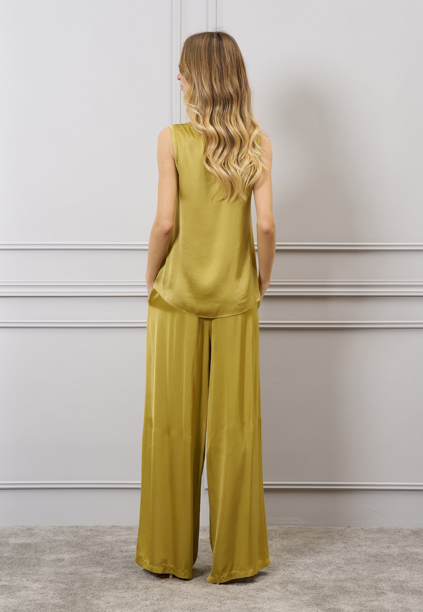 Pantalone palazzo in raso