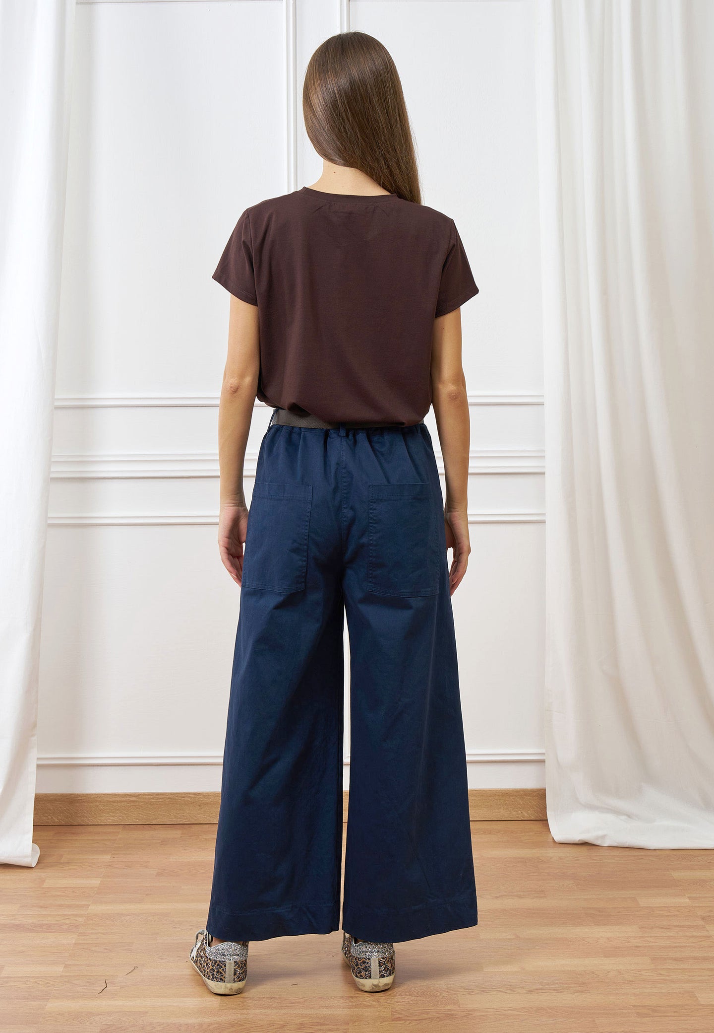 Pantalone palazzo con cintura