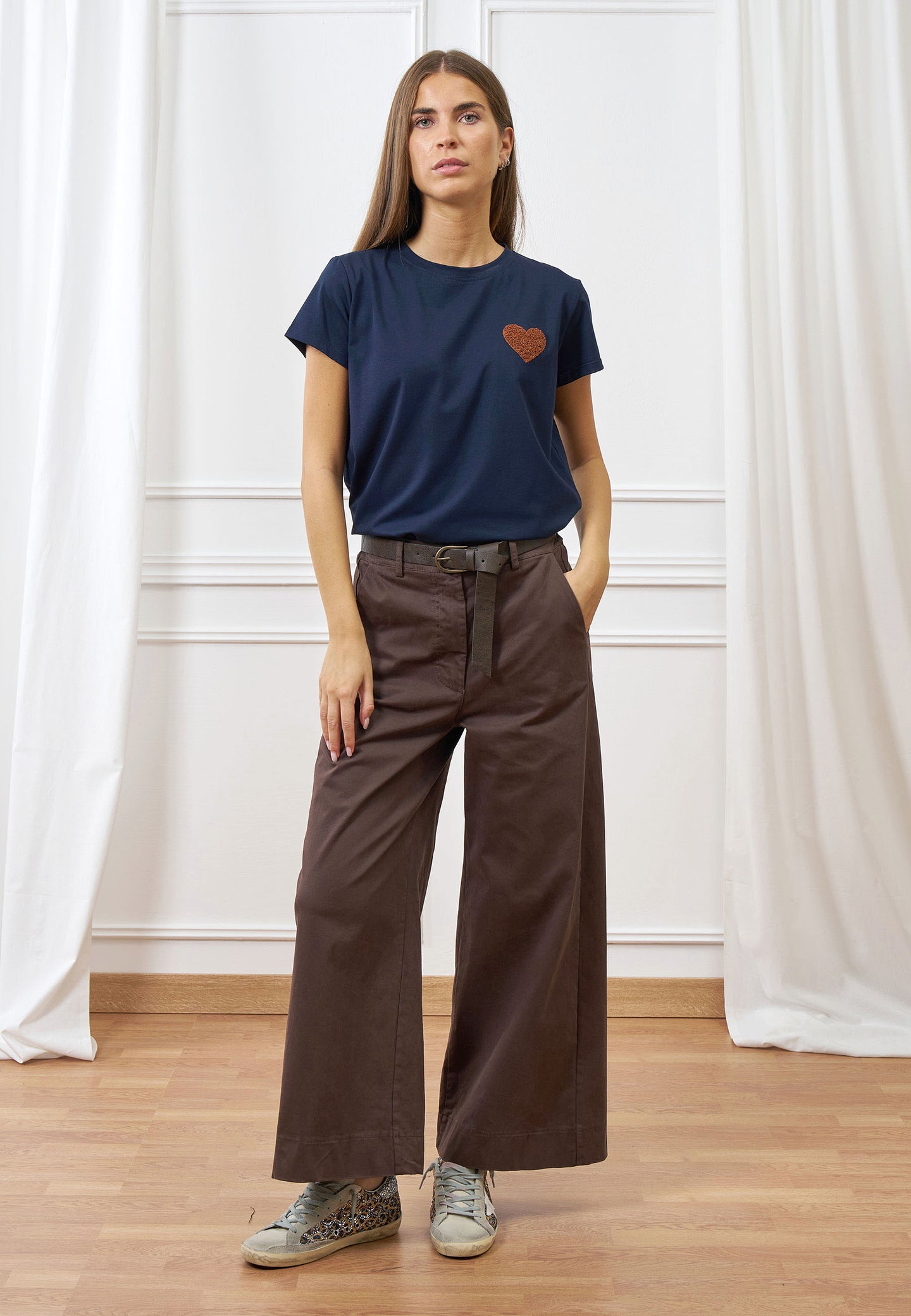 Pantalone palazzo con cintura