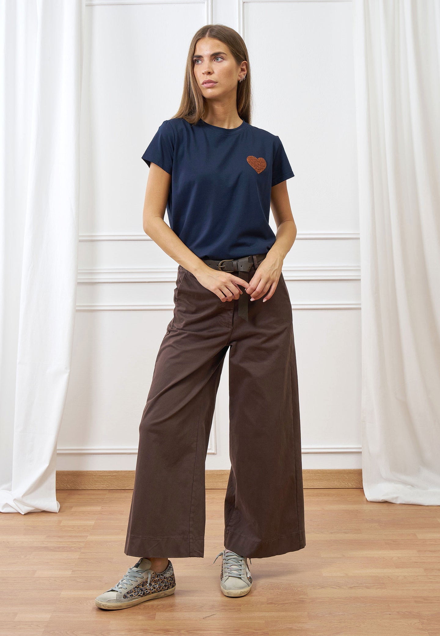 Pantalone palazzo con cintura