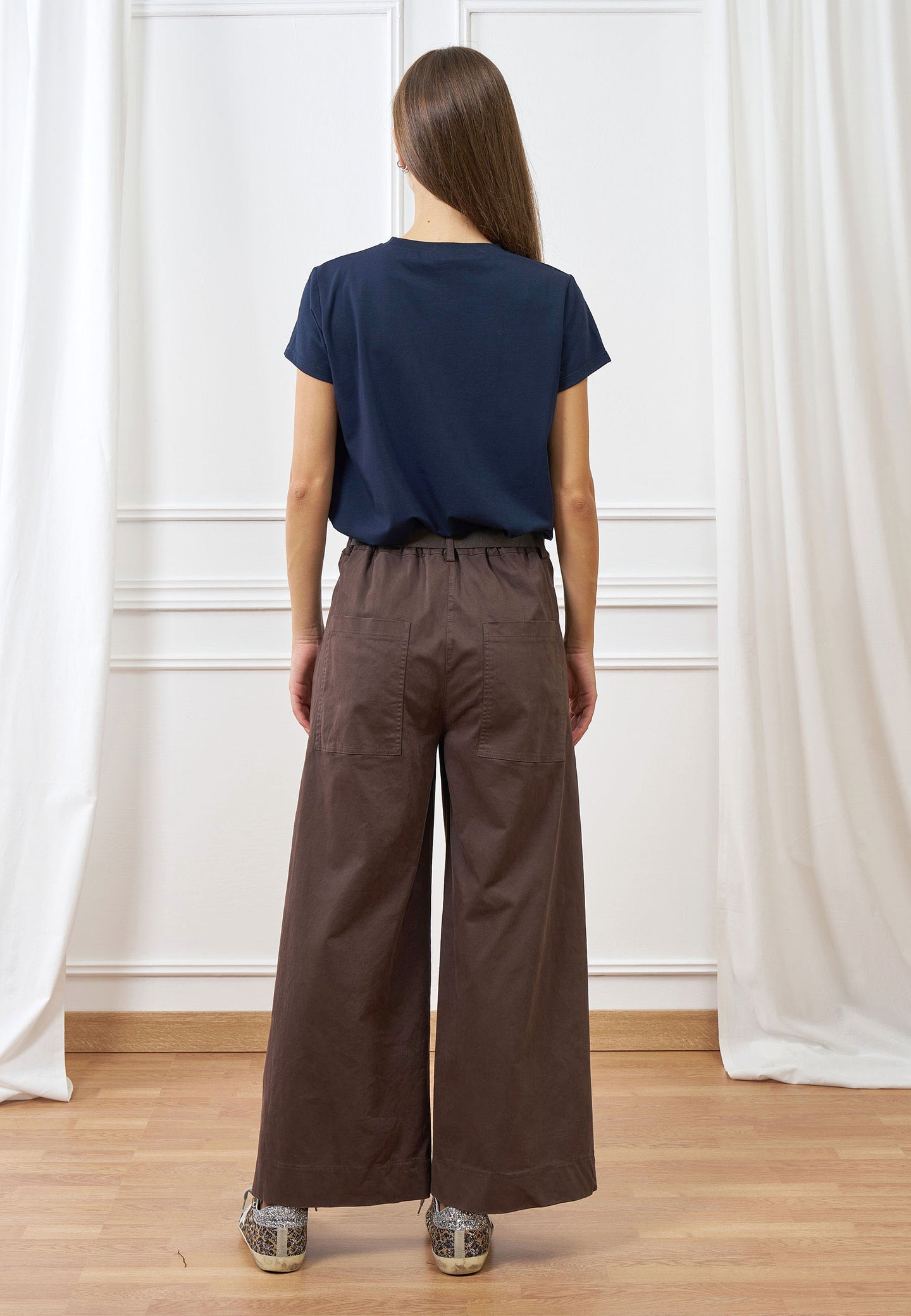 Pantalone palazzo con cintura
