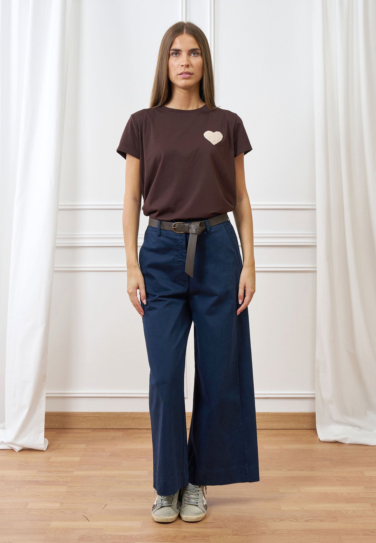 Pantalone palazzo con cintura