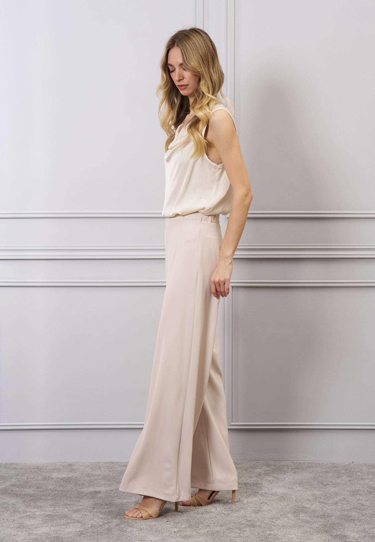 Pantalone palazzo zip laterale
