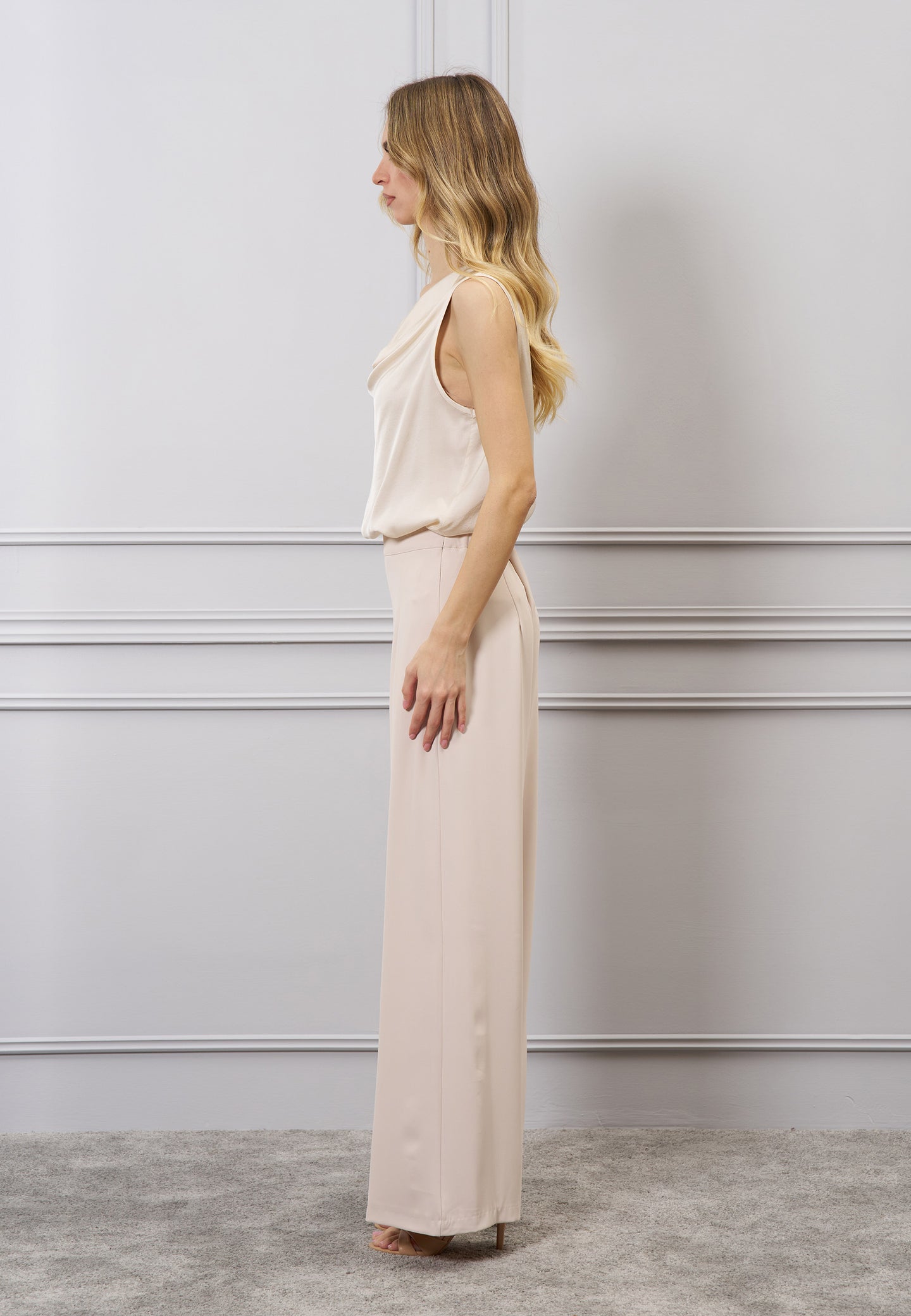 Pantalone palazzo zip laterale