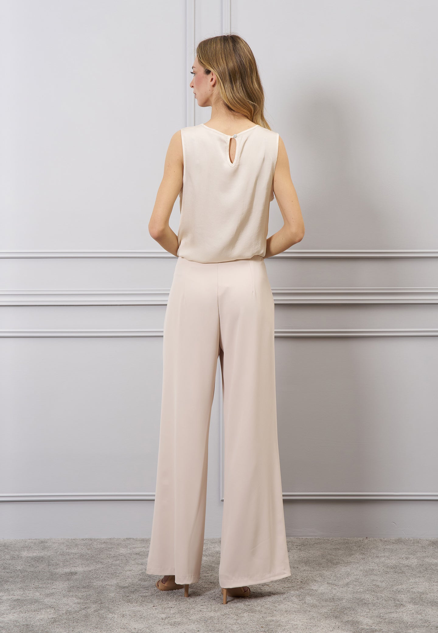 Pantalone palazzo zip laterale