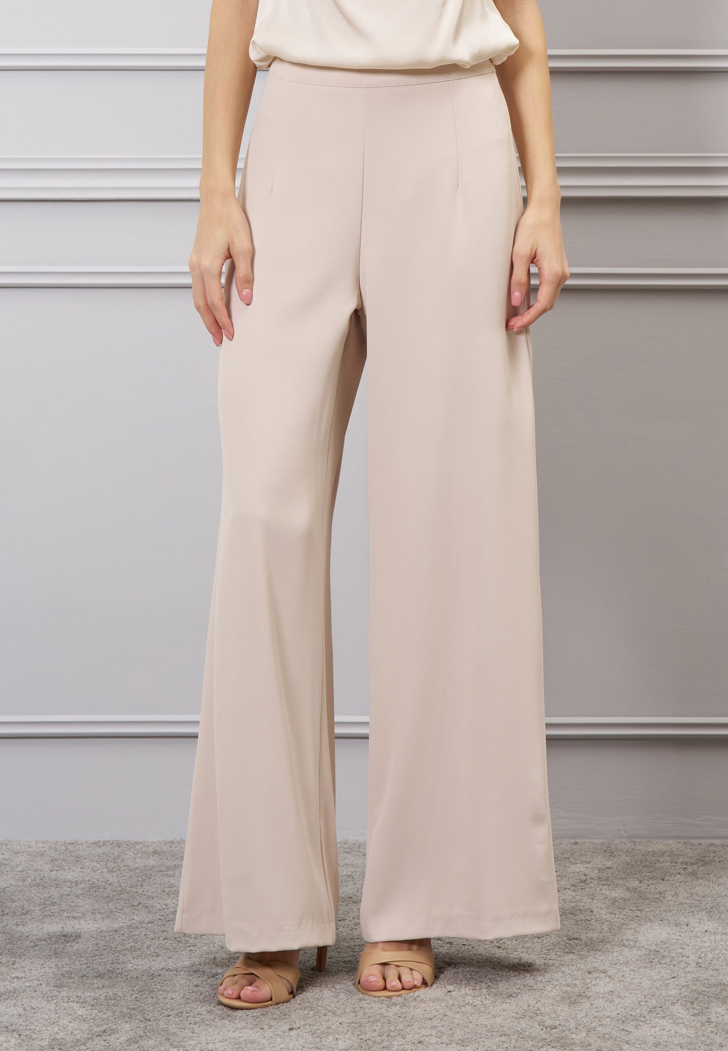 Pantalone palazzo zip laterale
