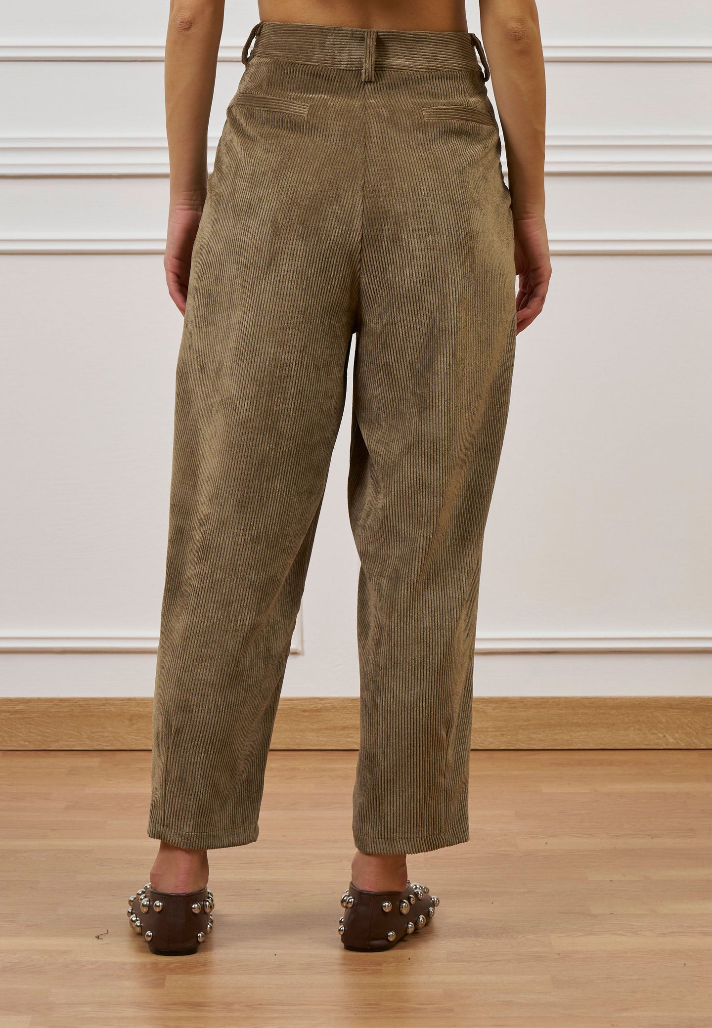 Pantalone pinces velluto