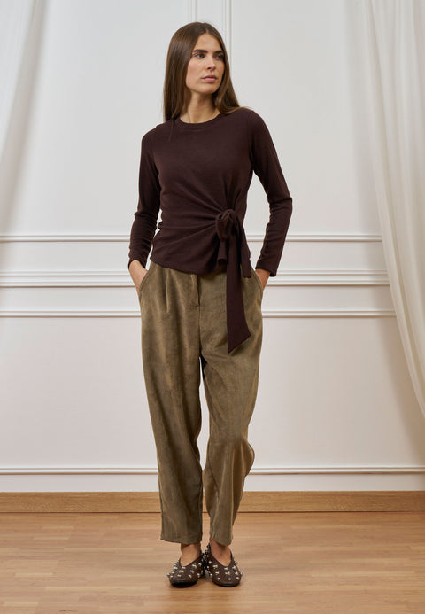 Pantalone pinces velluto
