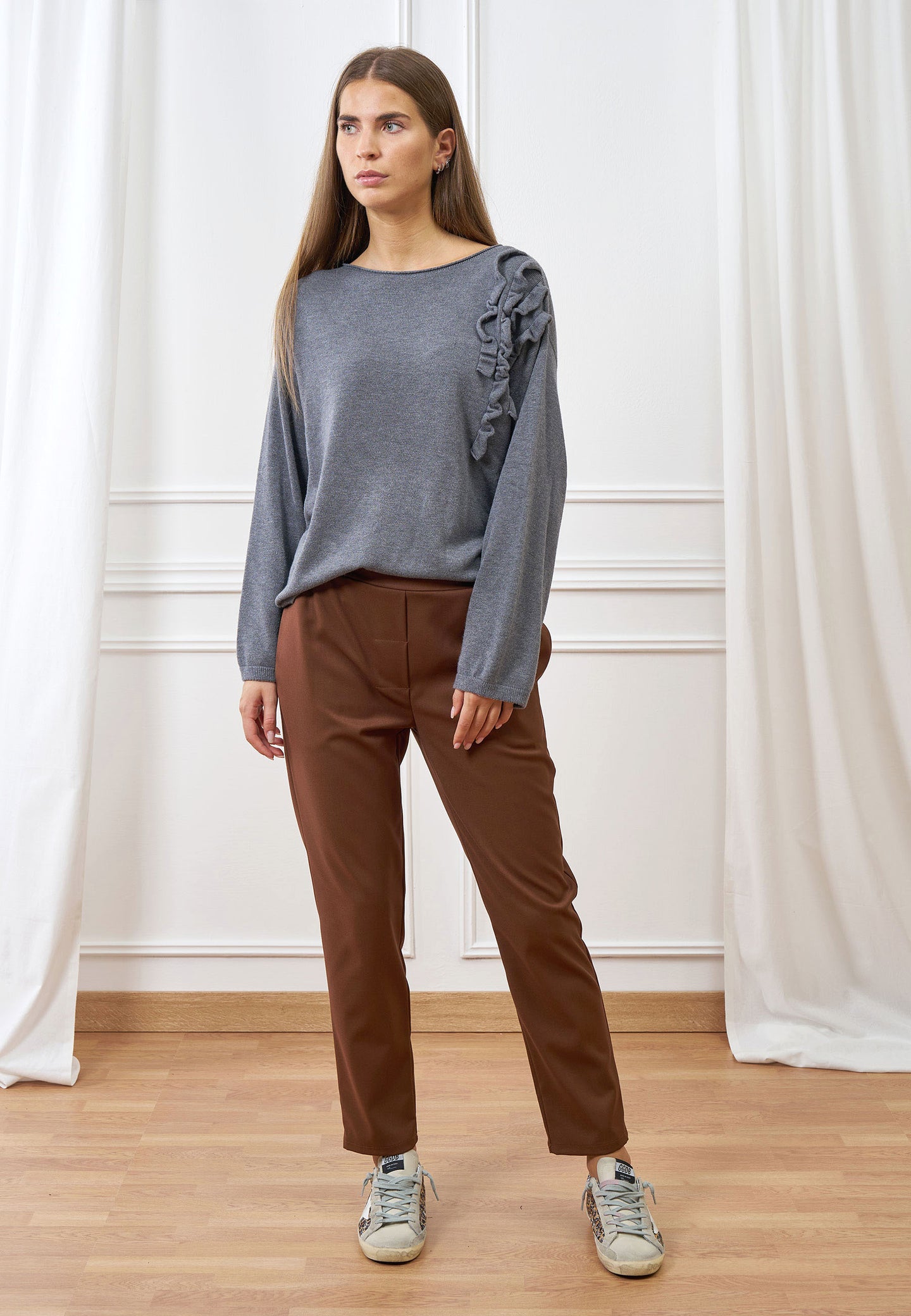 Pantalone sigaretta flanella