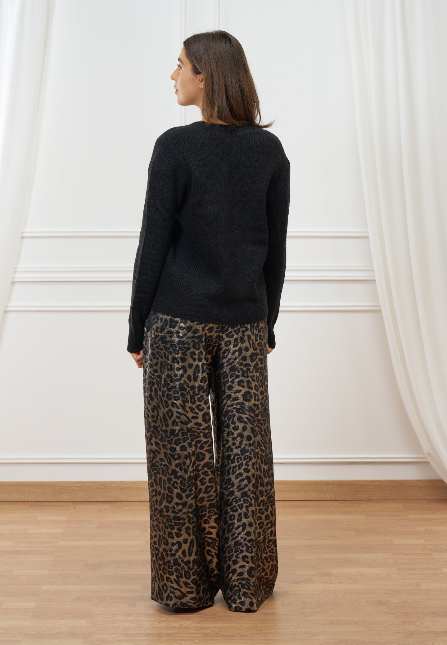 Pantalone stampato metallizzato