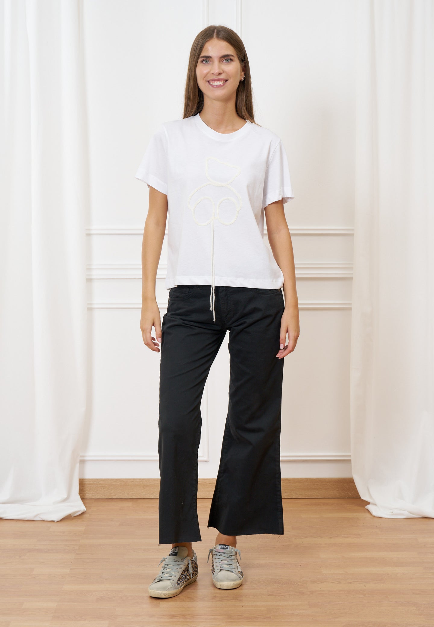 Pantalone svasato a vita alta