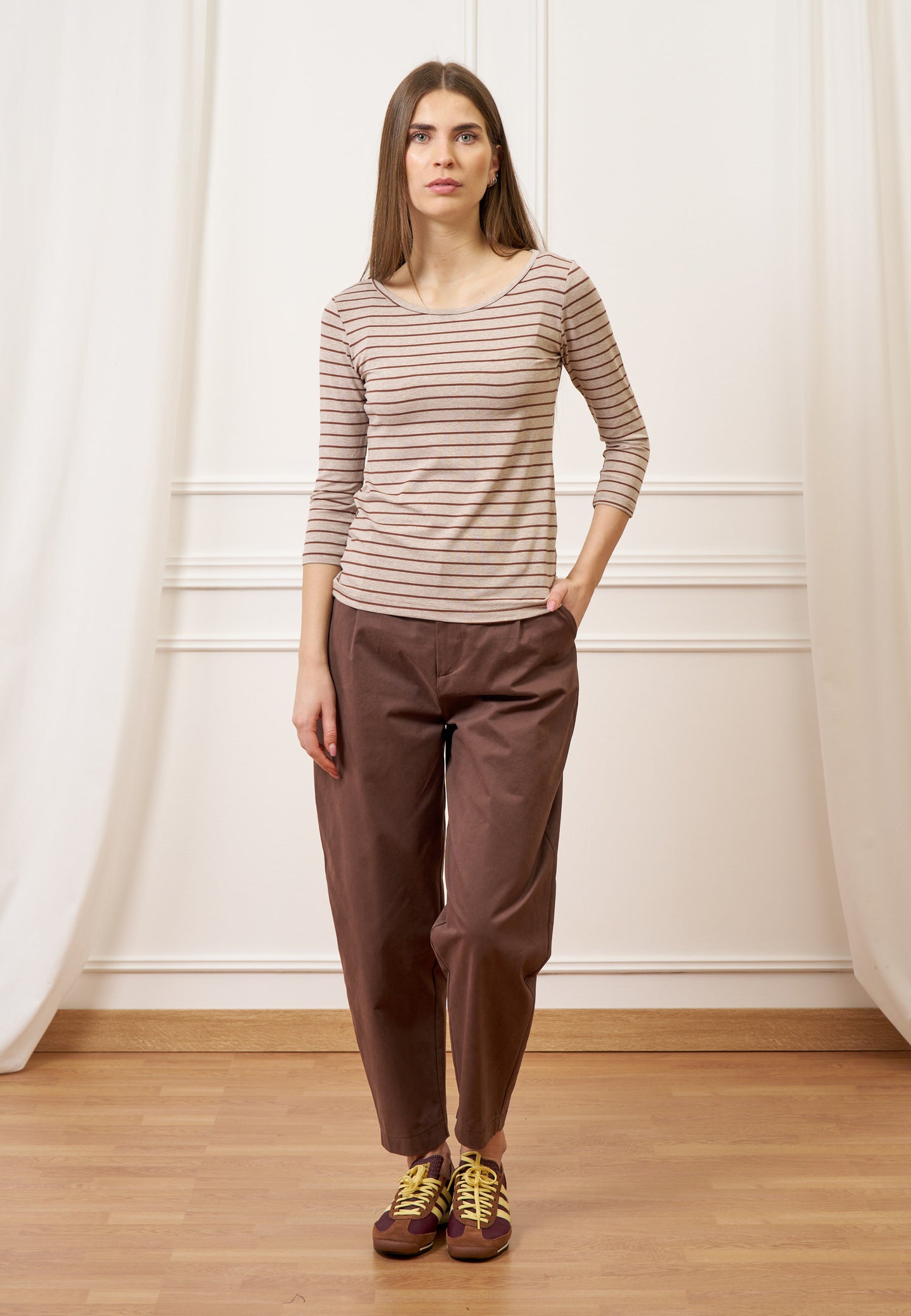 T-shirt a righe melange