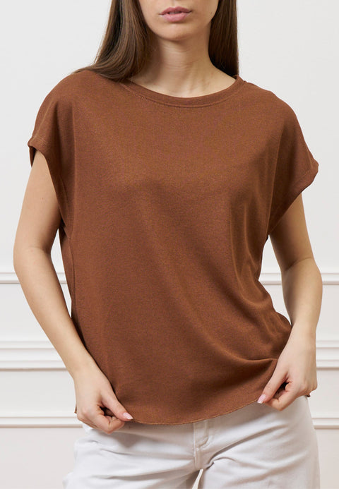 T-shirt over manica kimono - CAMMELLO