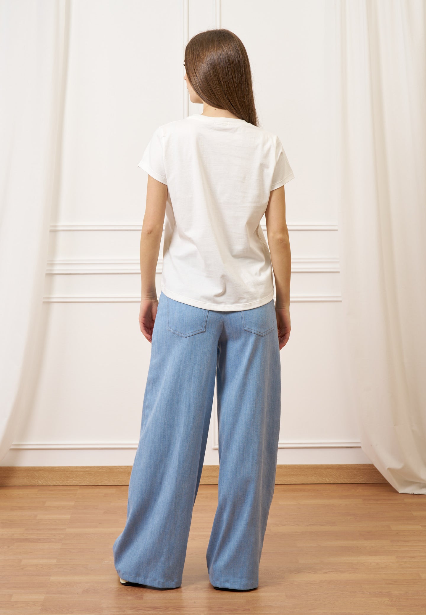 T-shirt con stampa donna righe