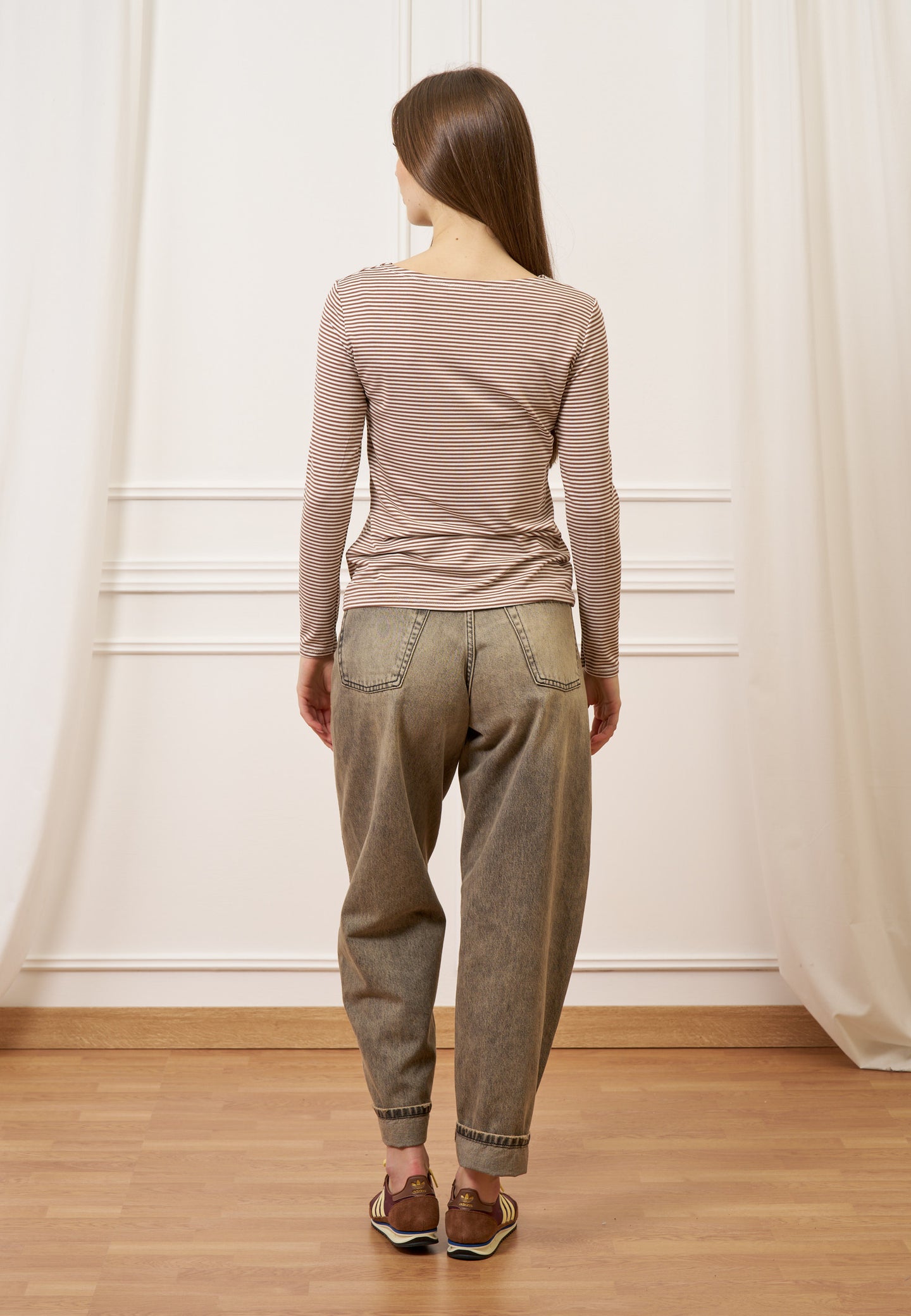 T-shirt a righe bicolore