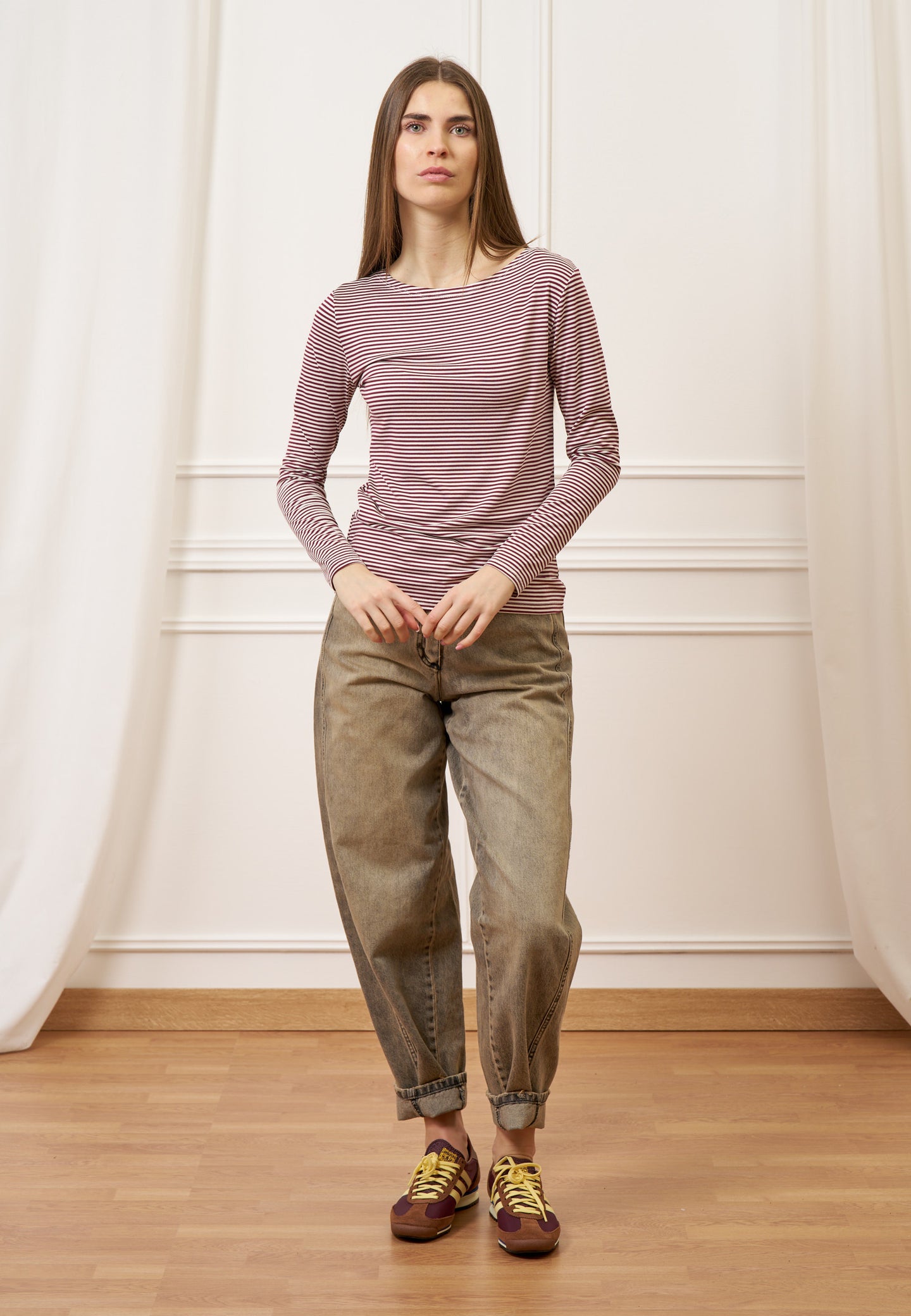 T-shirt a righe bicolore